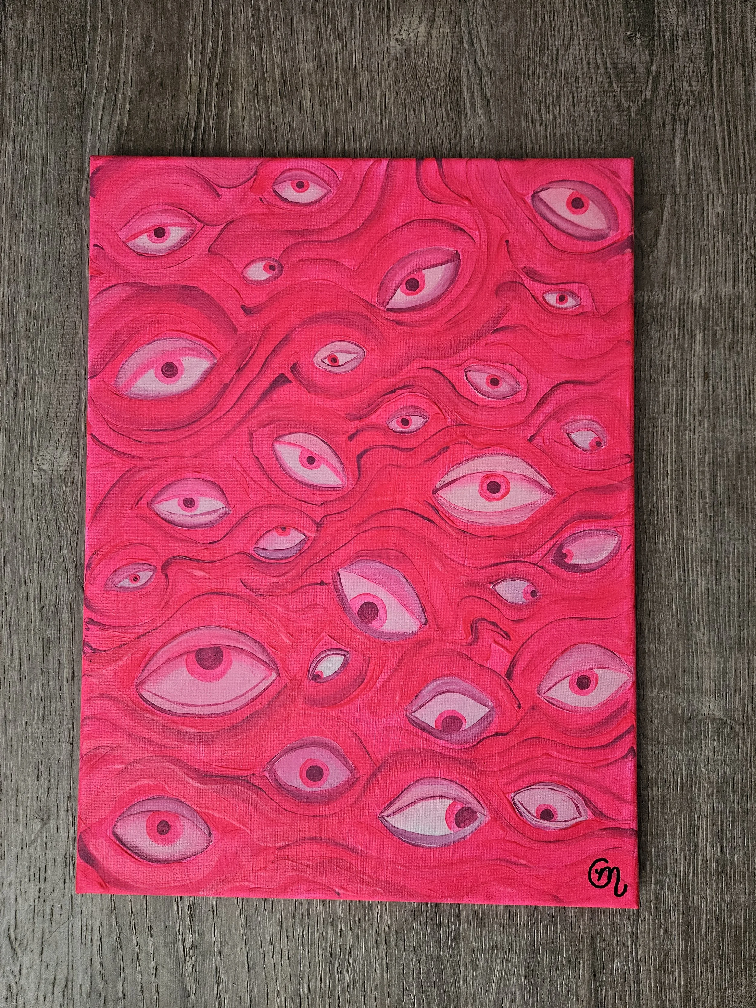 'We See'  Painting - Pink Installment On 11x14" Canvas
