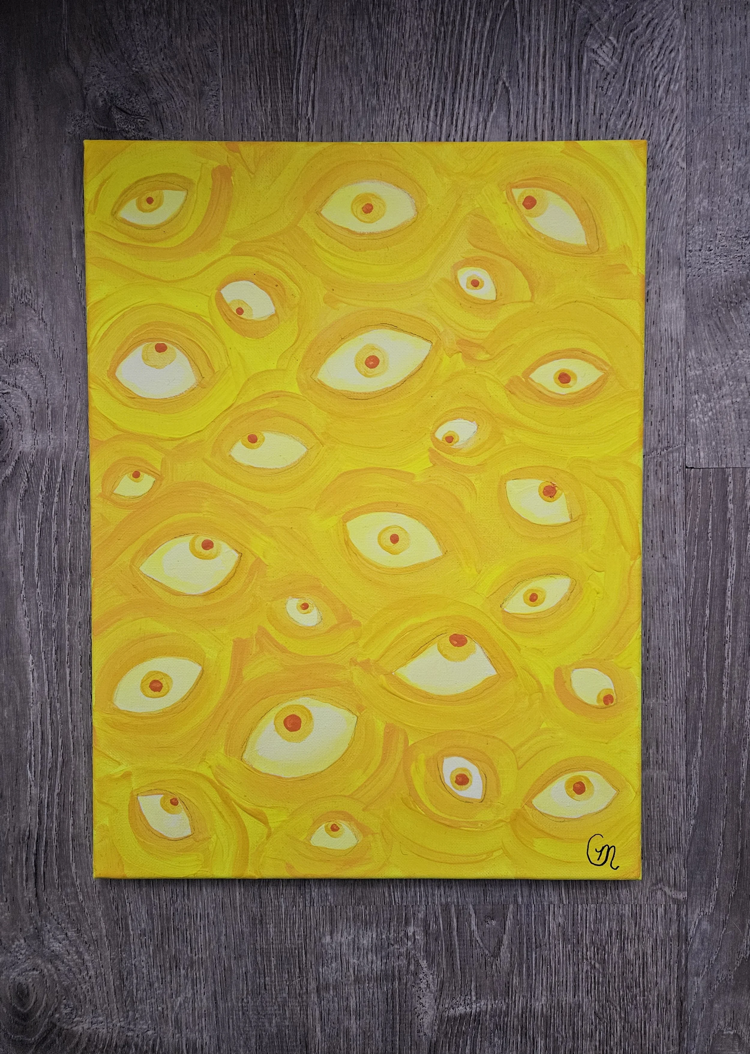 "We See" - Yellow Installment On 11x14" Canvas