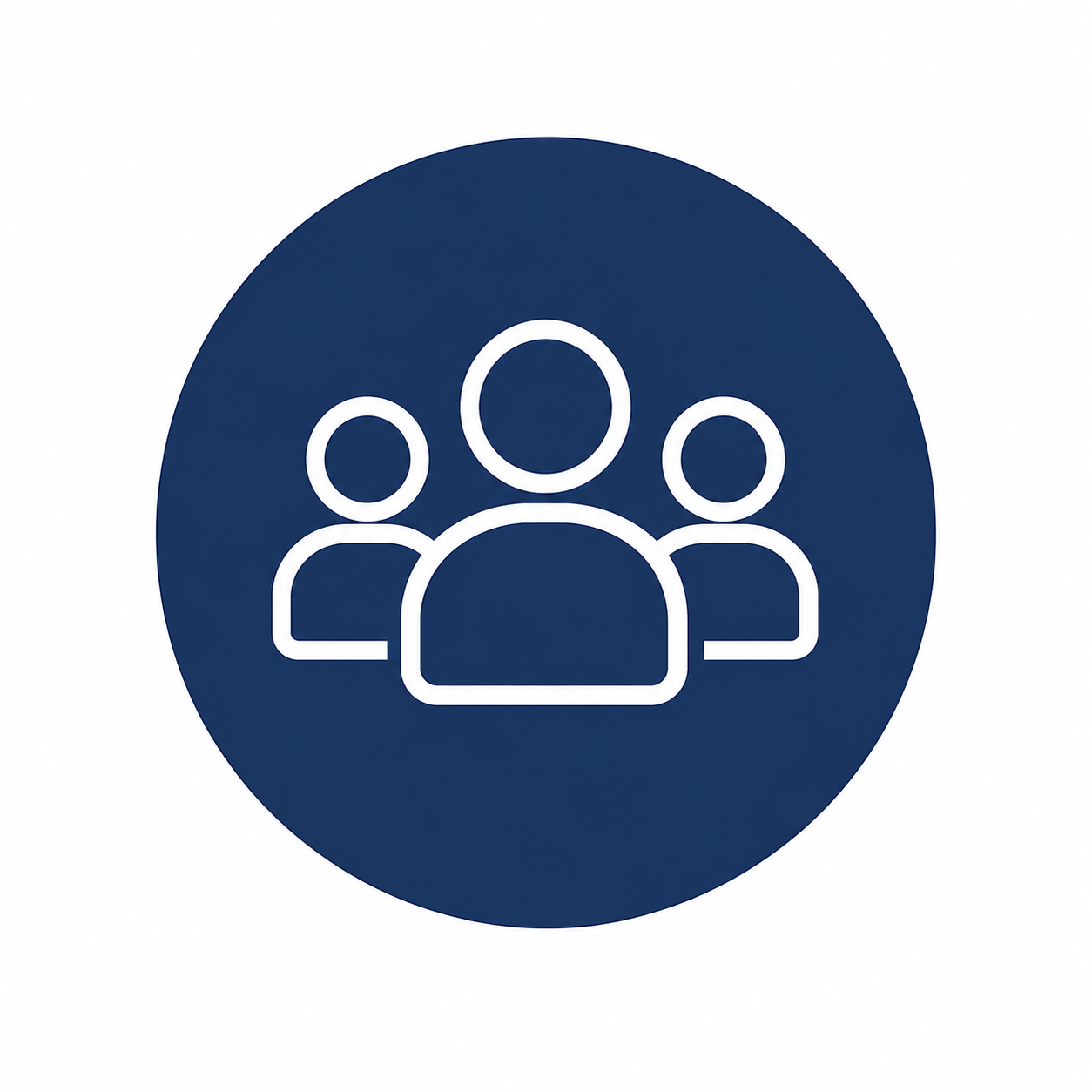Icon of three people representing a group or team.