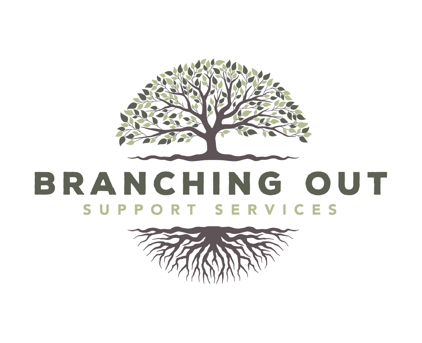 Dark green and brown logo for accessible employment social enterprise.