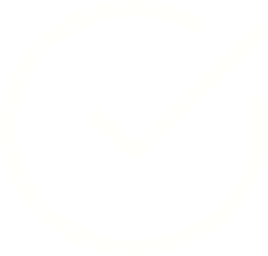 White check mark inside a clock outline