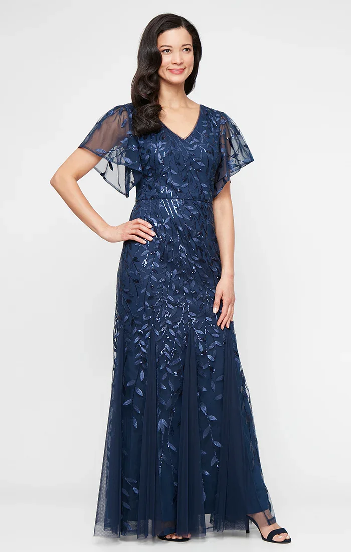Embroidered Tulle Mermaid Dress