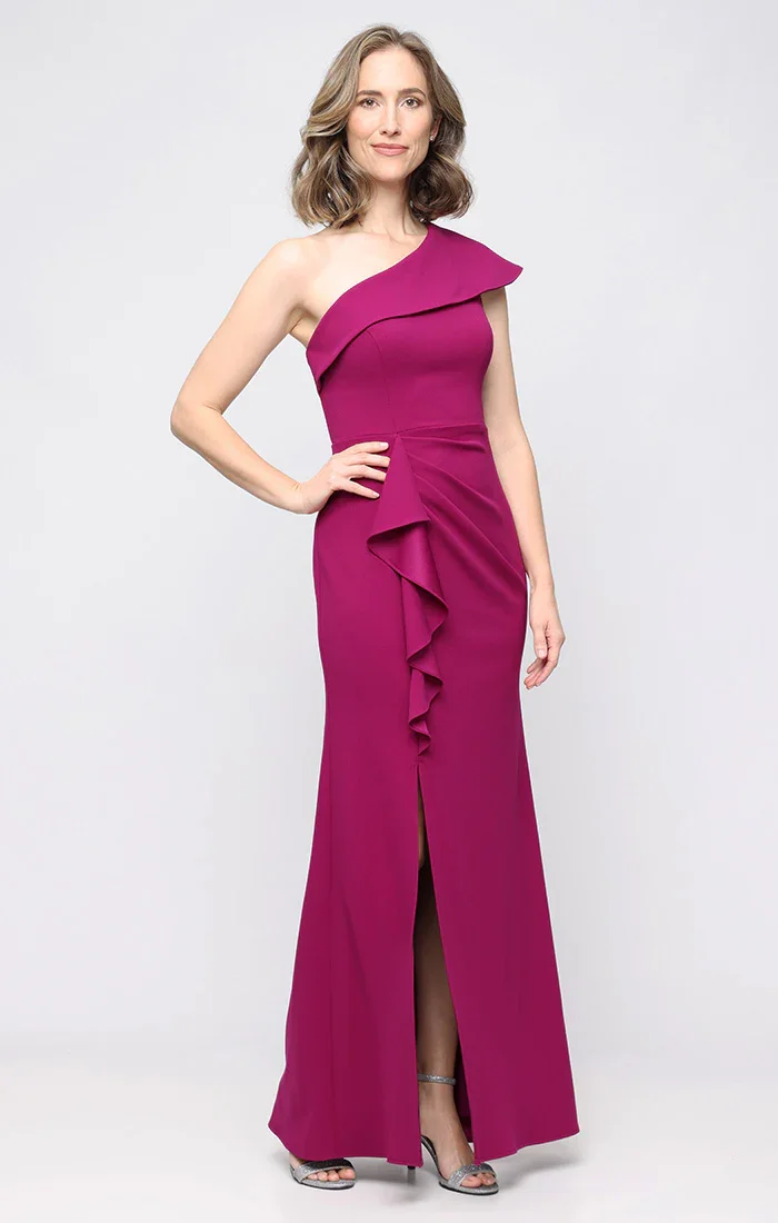 Crepe One Shoulder Dress