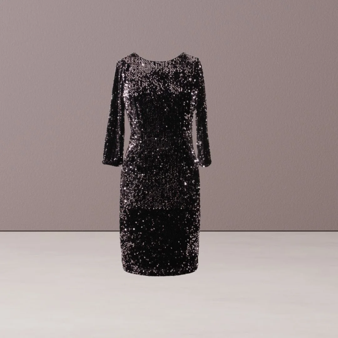 Black/Rose Gold Sequin Dress