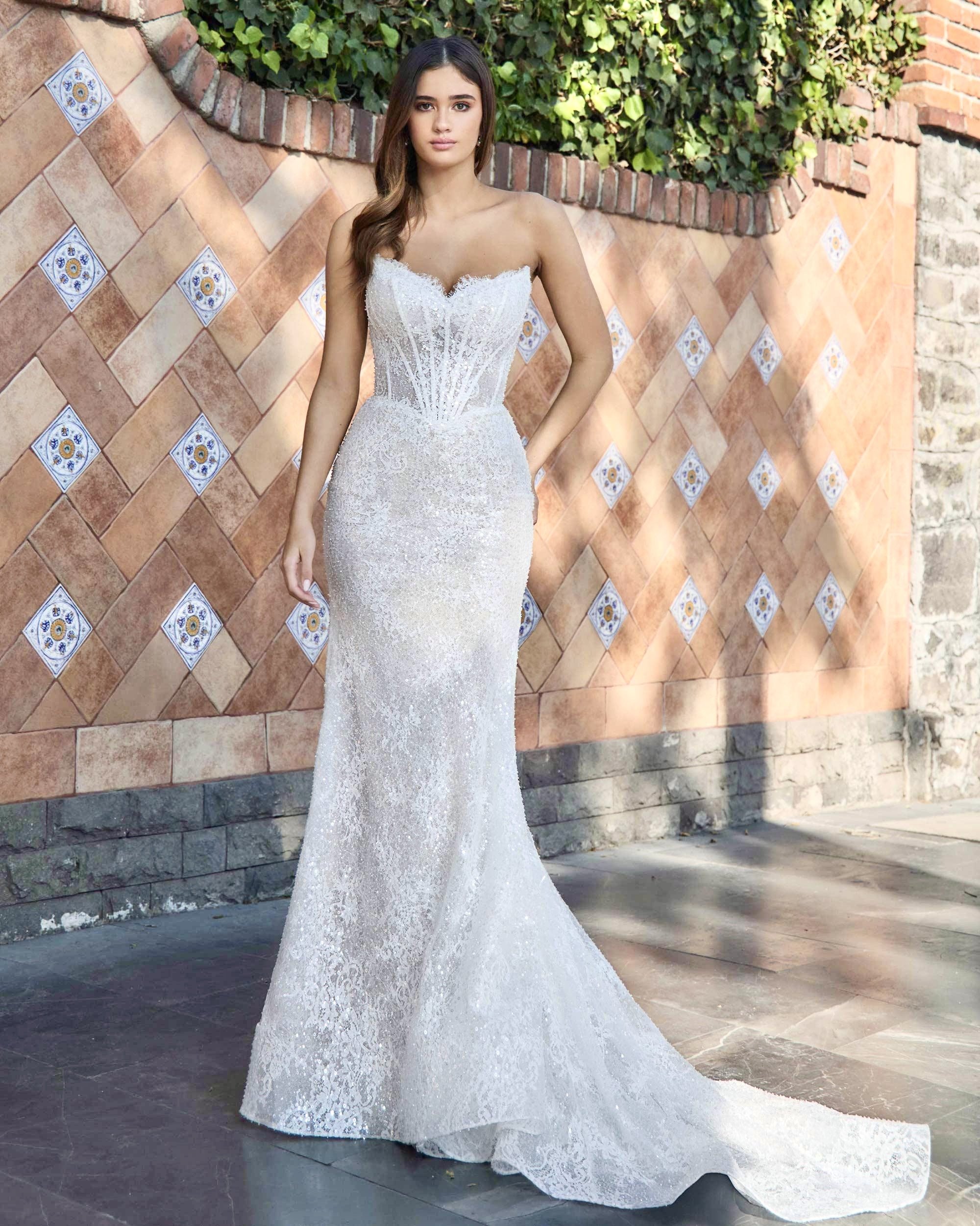 LA25250-Teasanah-Strapless or Off the Shoulder Wedding Dress with Lace and Sparkles 4.jpeg
