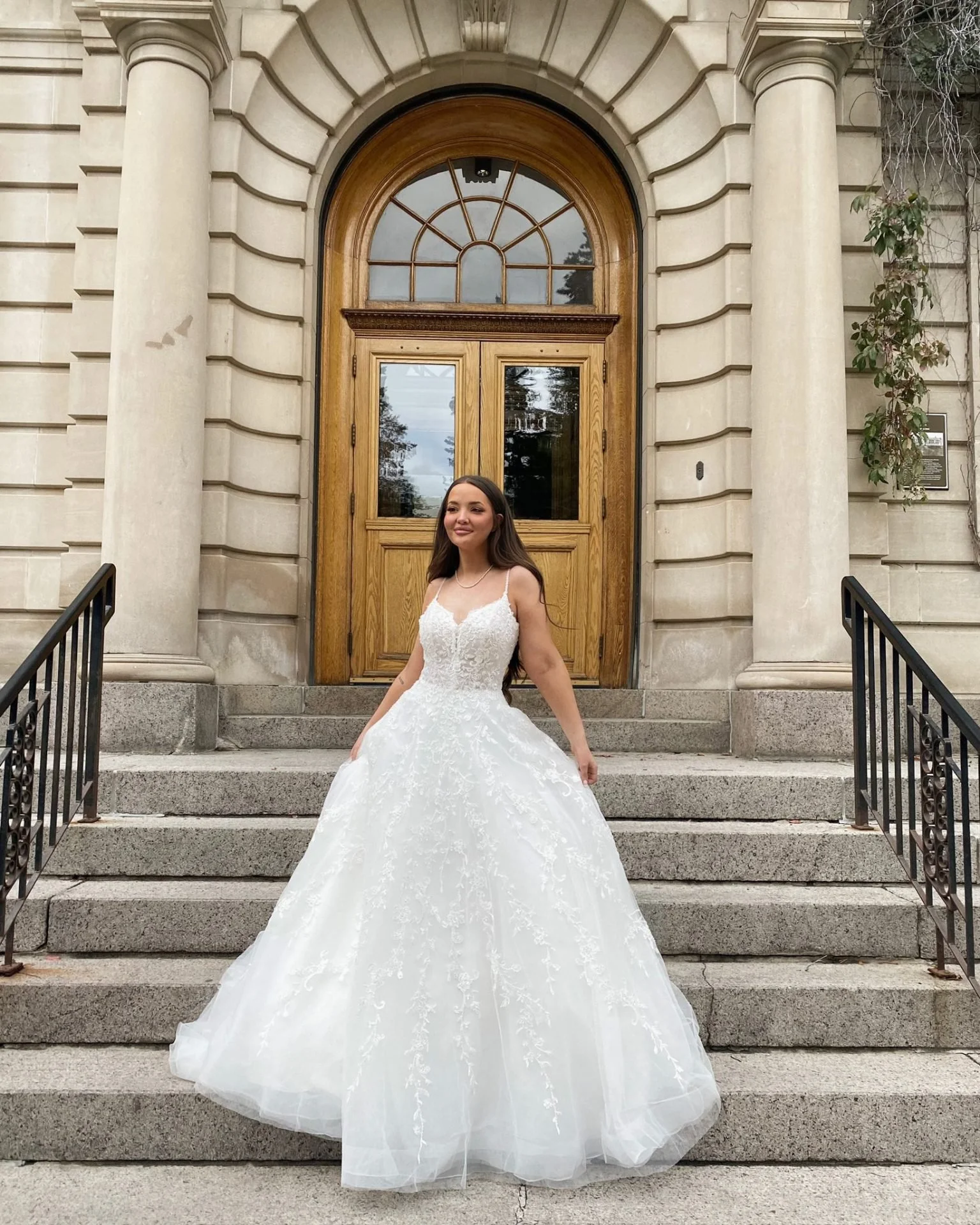ROMANTIC FLORAL WEDDING DRESS WITH SHEER BODICE AND FULL SKIRT