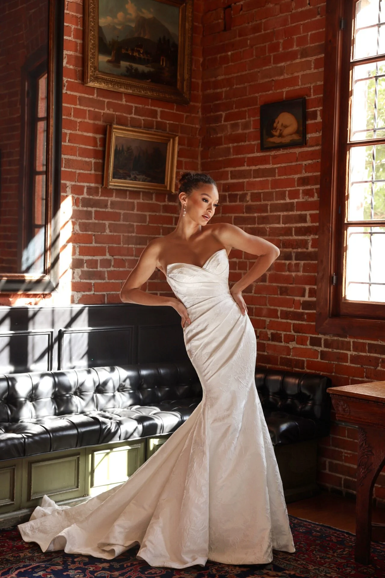 SATIN COLUMN PLUS SIZE WEDDING DRESS WITH DRAPED SWEETHEART NECKLINE