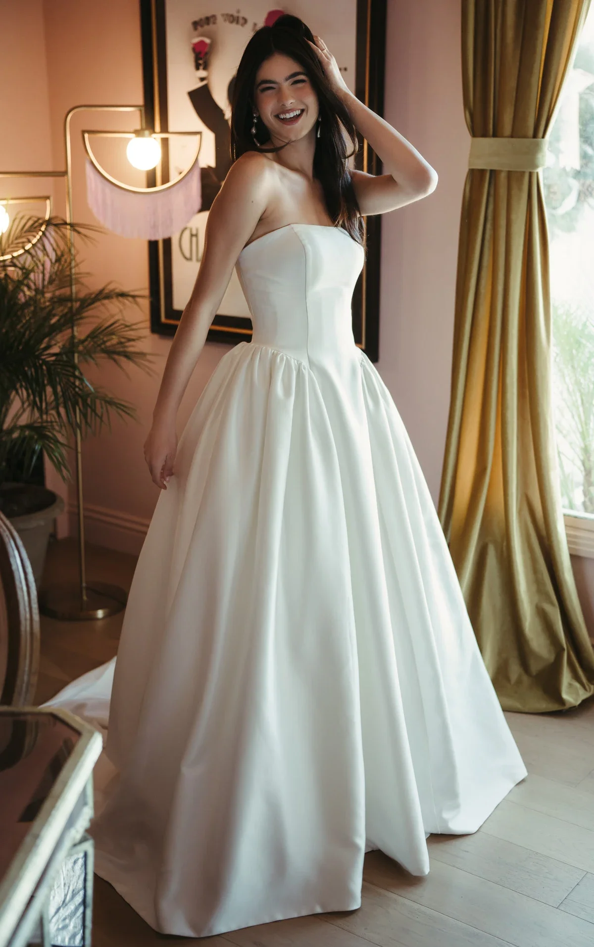 STRAPLESS MIKADO A-LINE WEDDING GOWN
