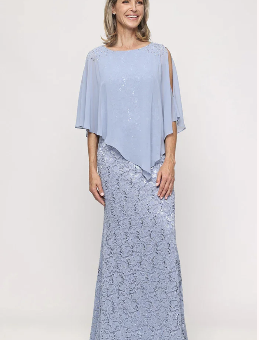 LACE GOWN WITH OVERLAY