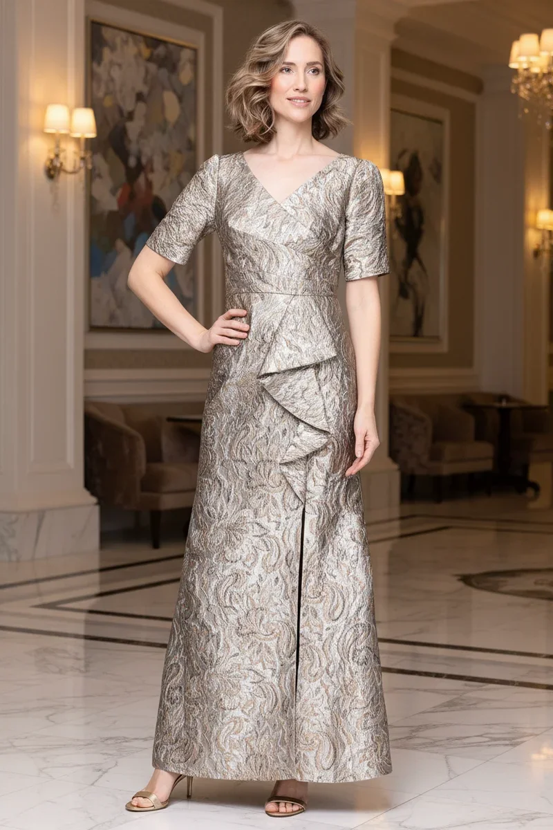 JACQUARD A-LINE GOWN