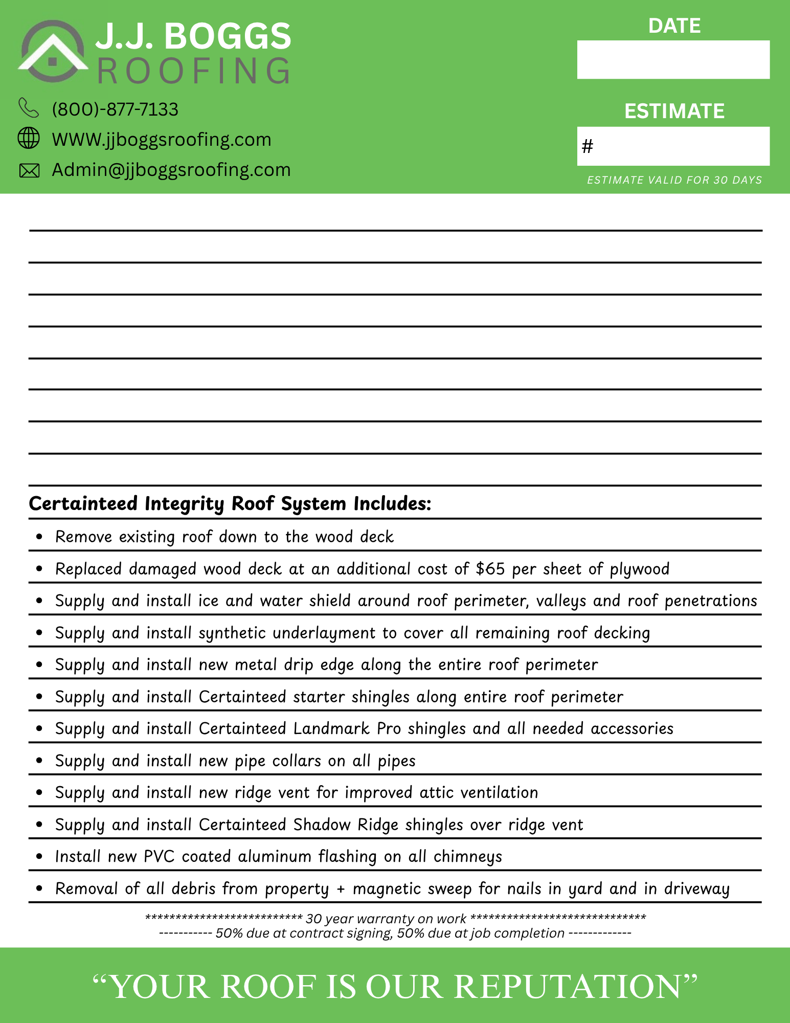Estimate Card Mailer