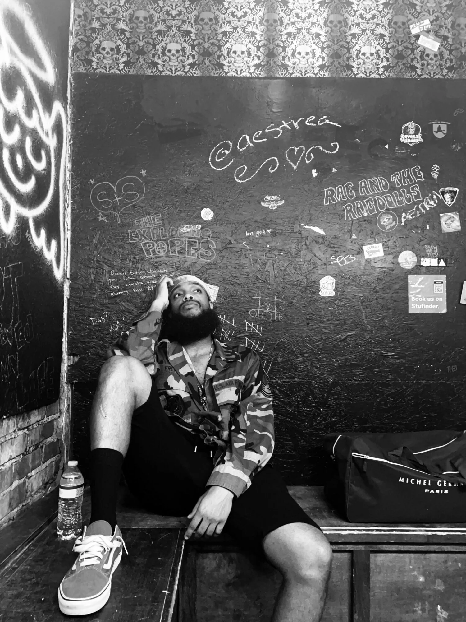 Idris French backstage after another live performance