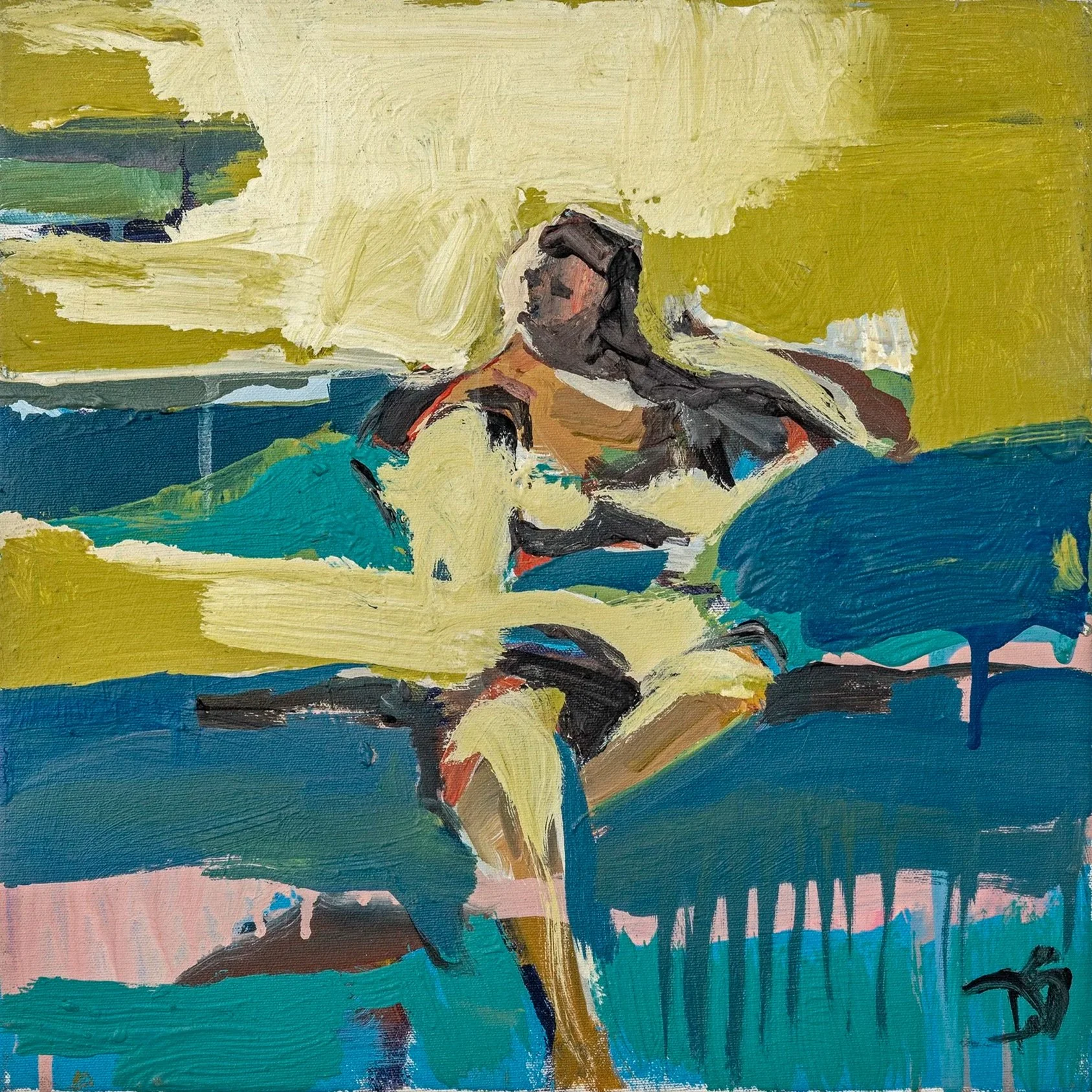 The Sun-Bather
Acrylic on canvas, 16 x16 in