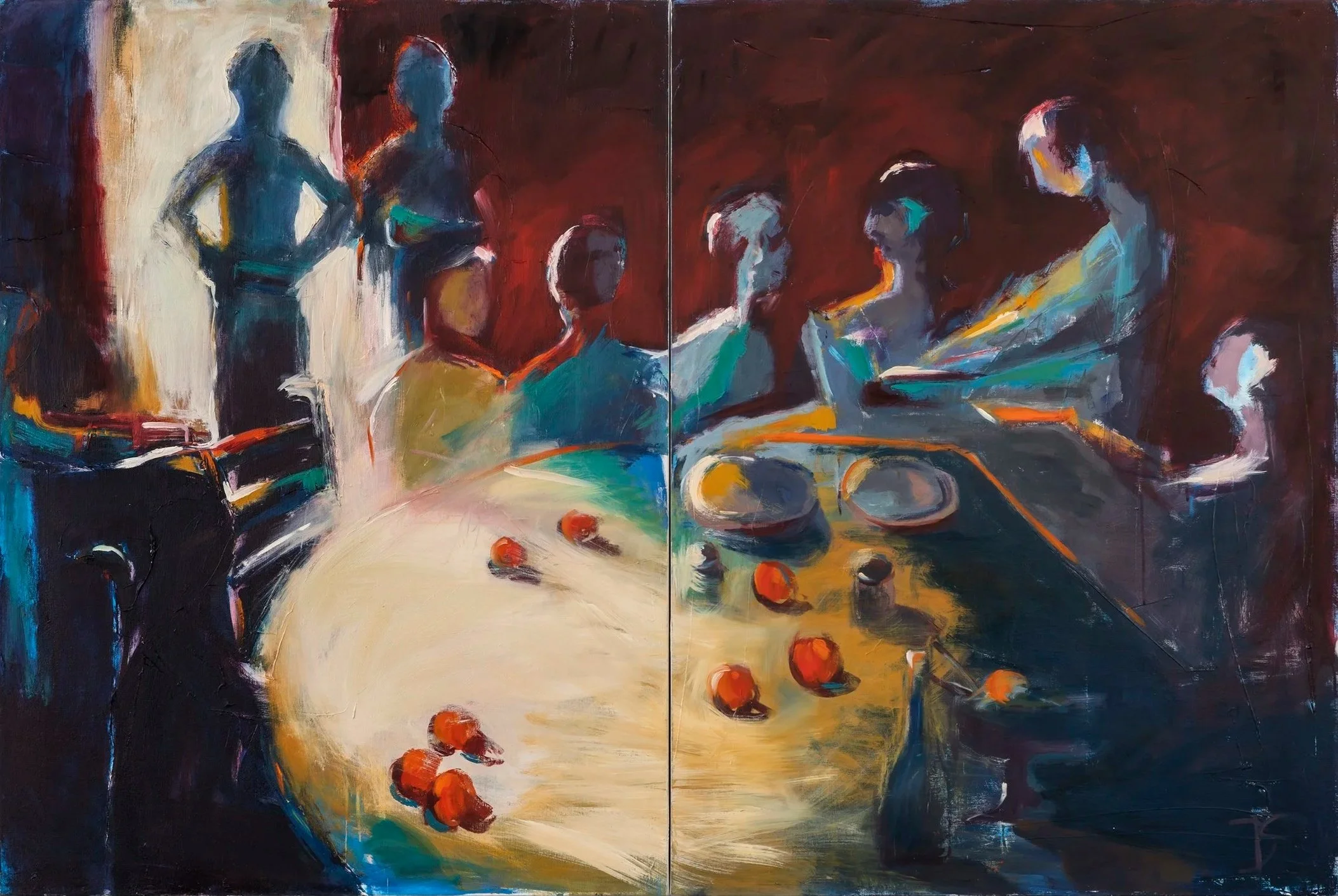 The Feast
Oil on canvas
Diptych, full size: 72 x 48 in (48 x 36 in, 48 x 36 in)