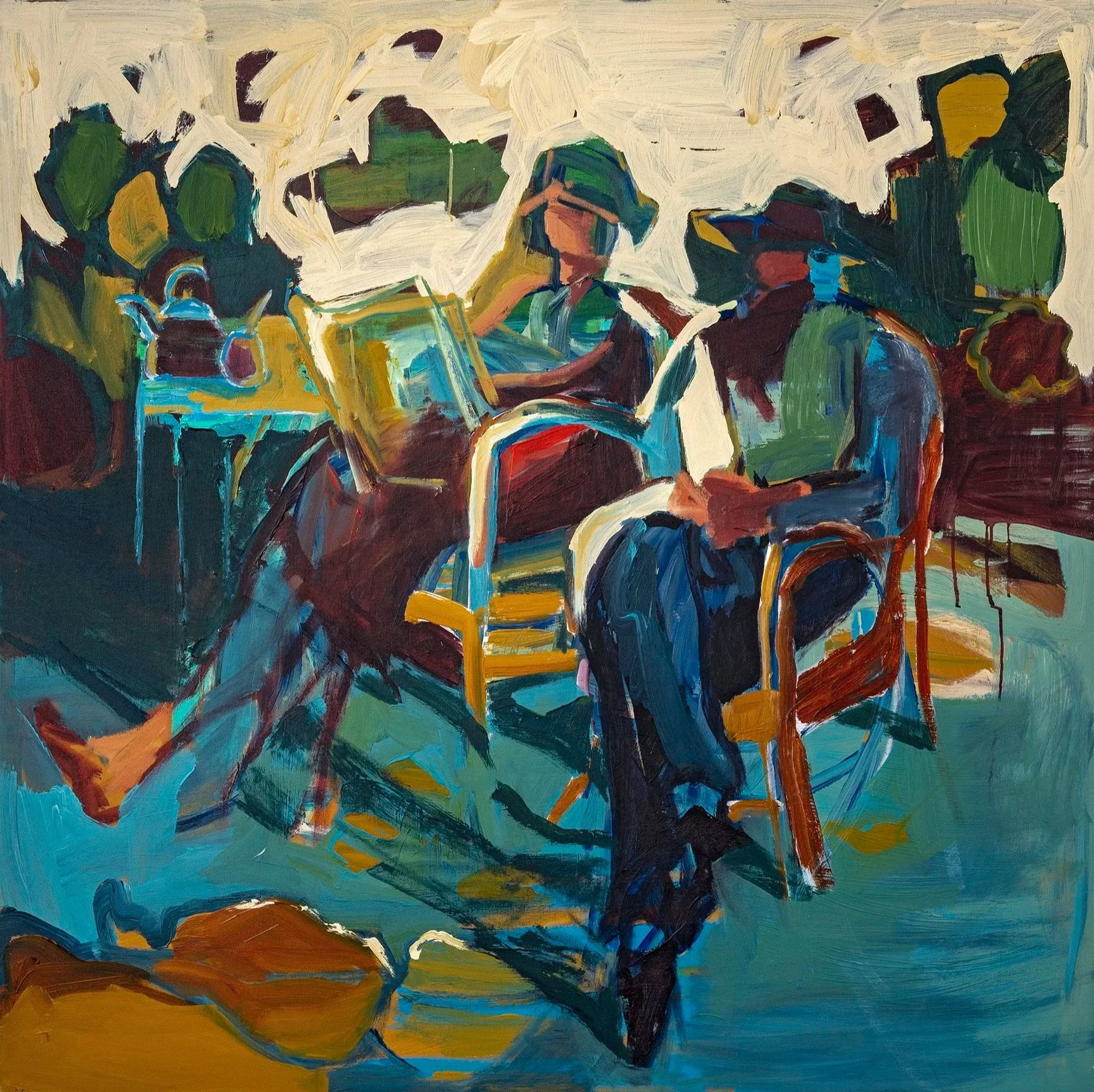 In the Calm of the Garden
Acrylic and oil on canvas, 54 x 54 in