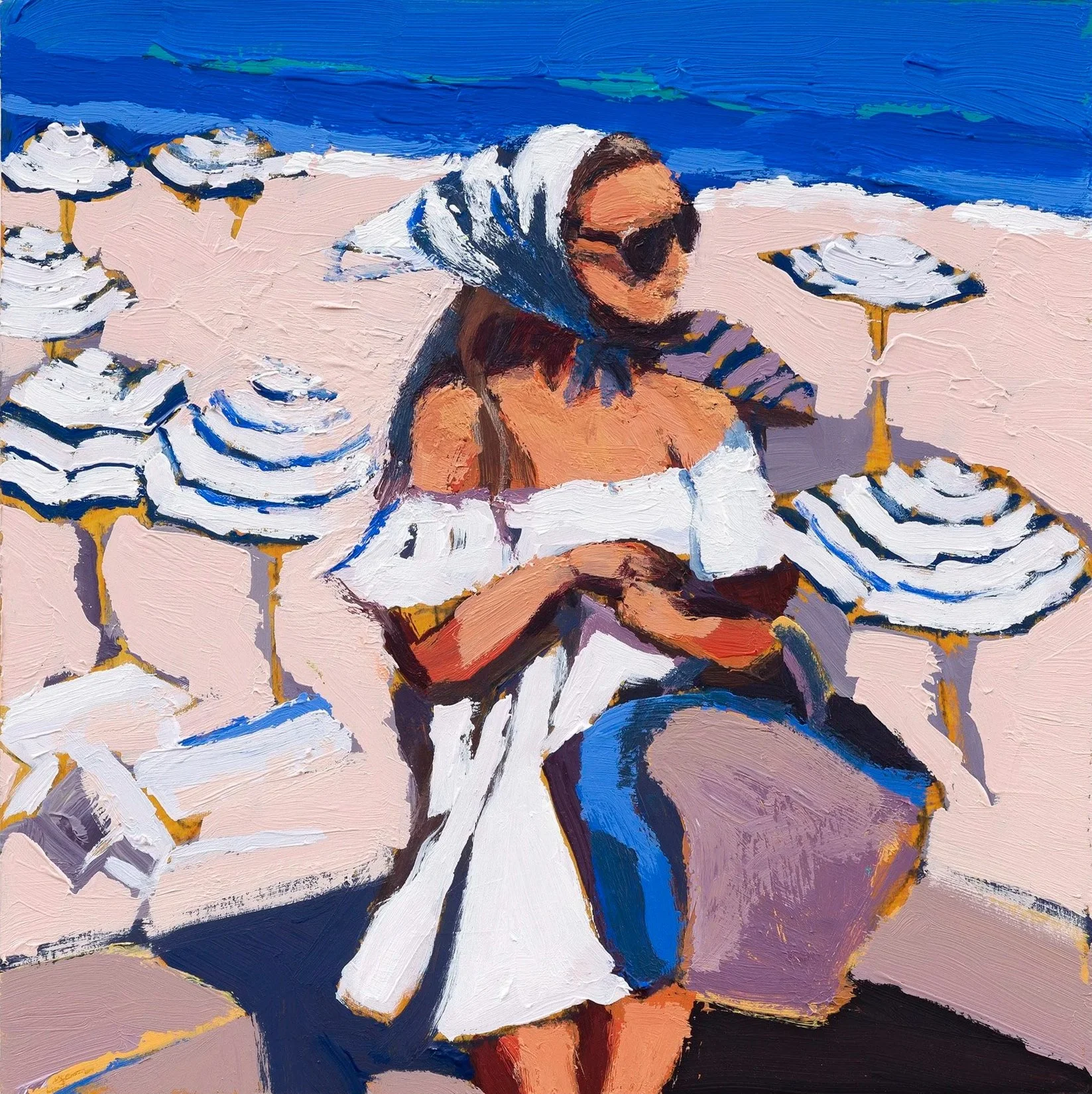 Dreamy Beach Day
Acrylic and oil on wood panel, 12 x 12 in
[Private Collection]