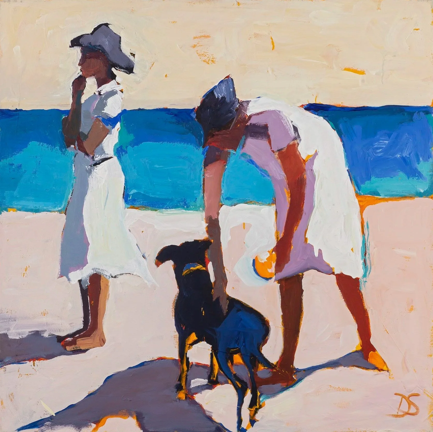 Playing at the Beach
Acrylic on canvas, 40 x 40 in
[Private Collection]