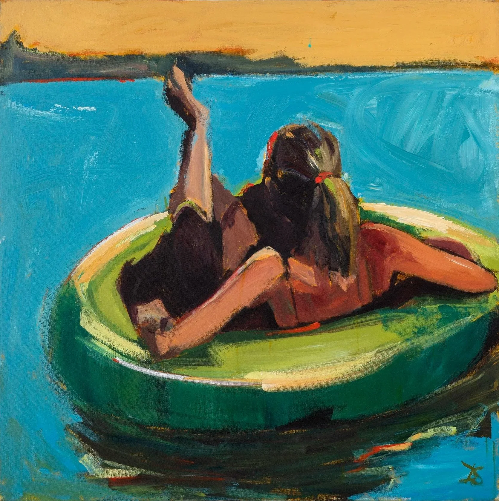 Enjoying a Lazy Summer Day
Acrylic on canvas, 32 x 32 in