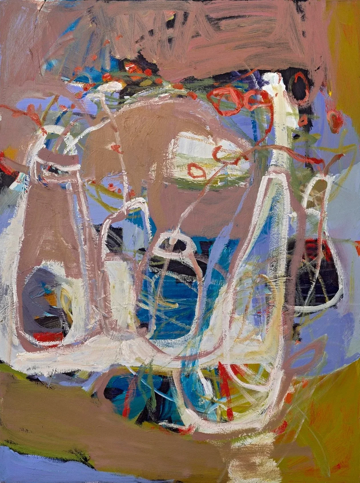 Pink Tabletop
Acrylic and oil on canvas, 48 x 36 in