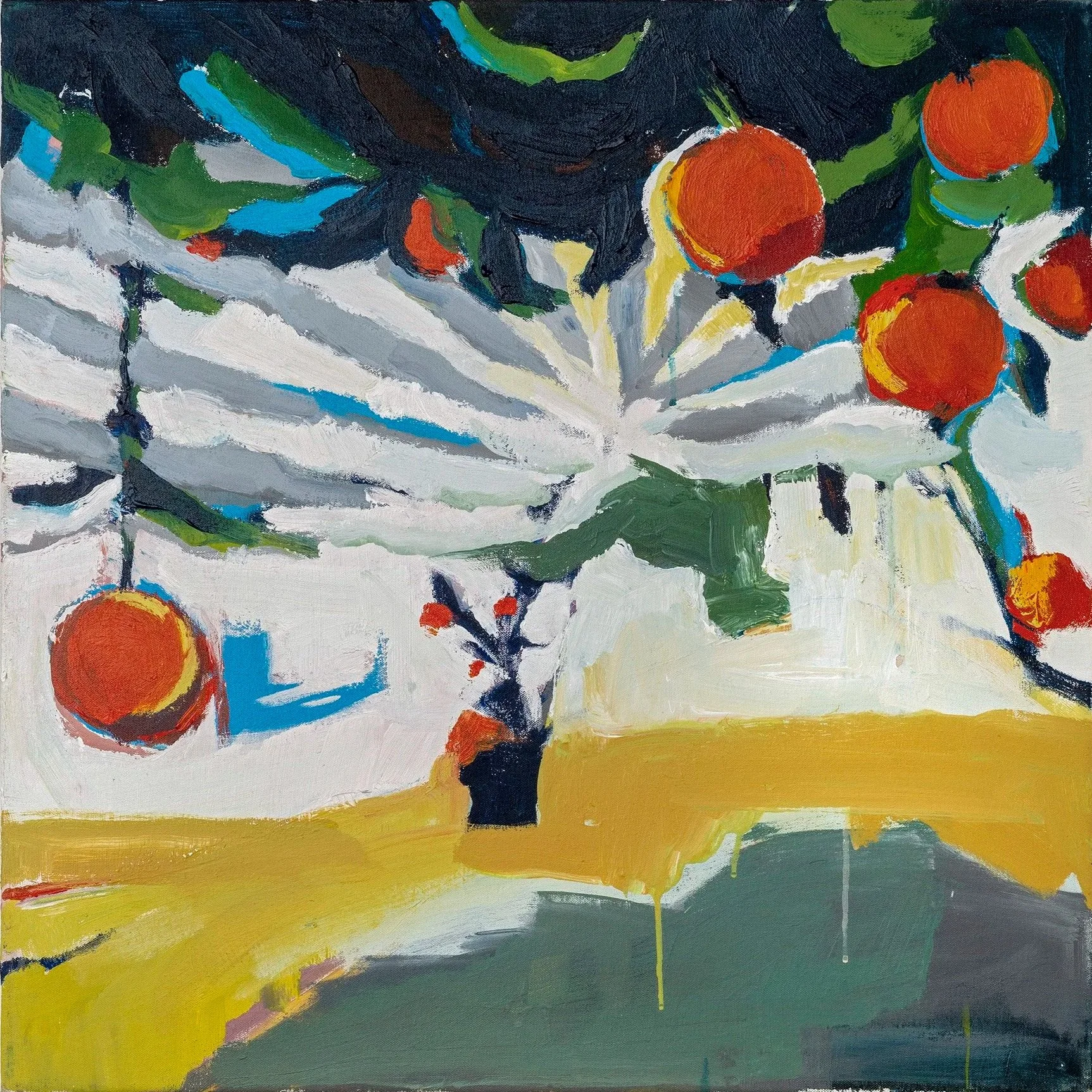 Flourishing
Acrylic on oil and canvas, 32 x 32 in