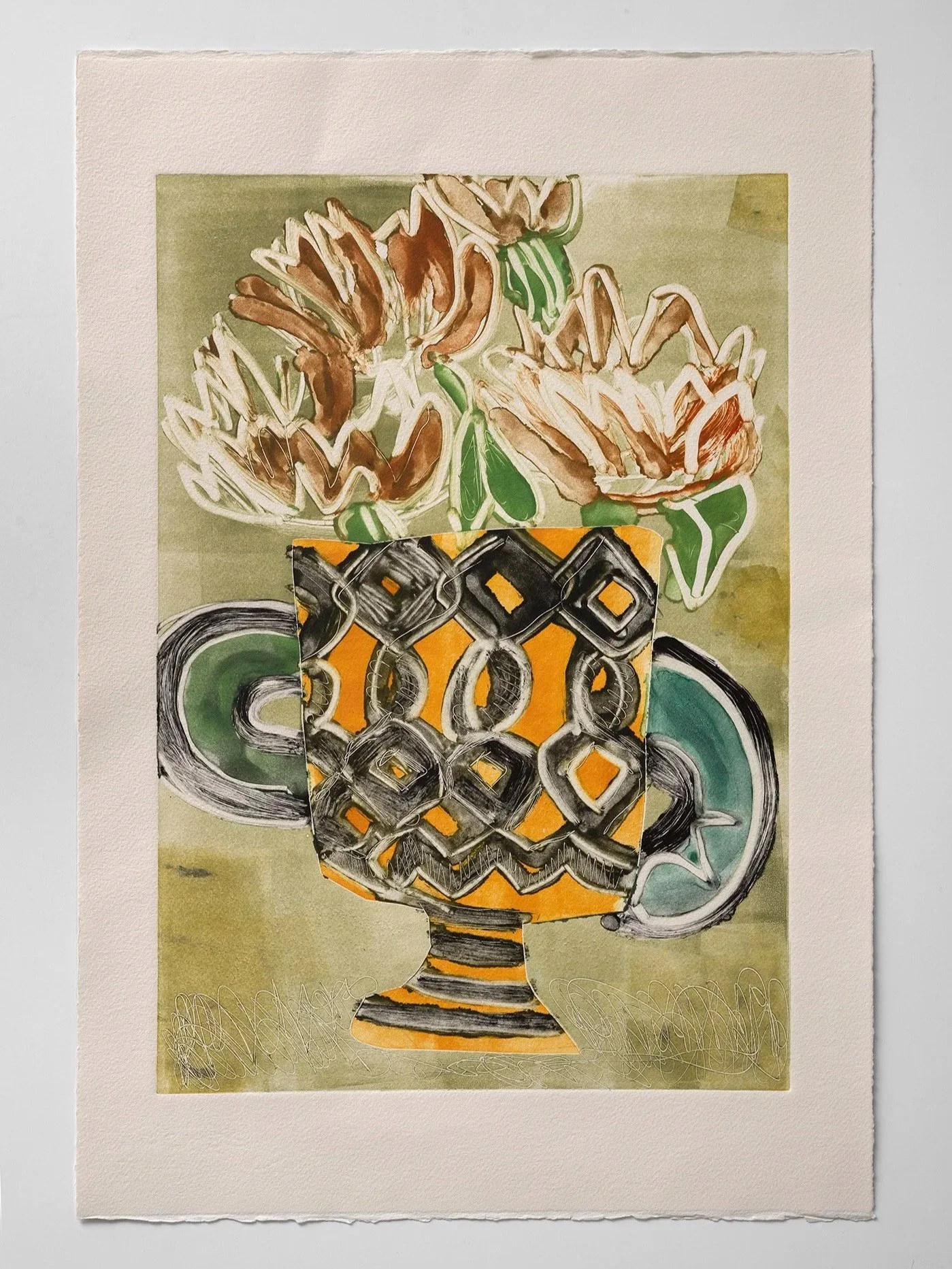 Elegant Bloom
Unique monotype on paper, 22 x 15 in