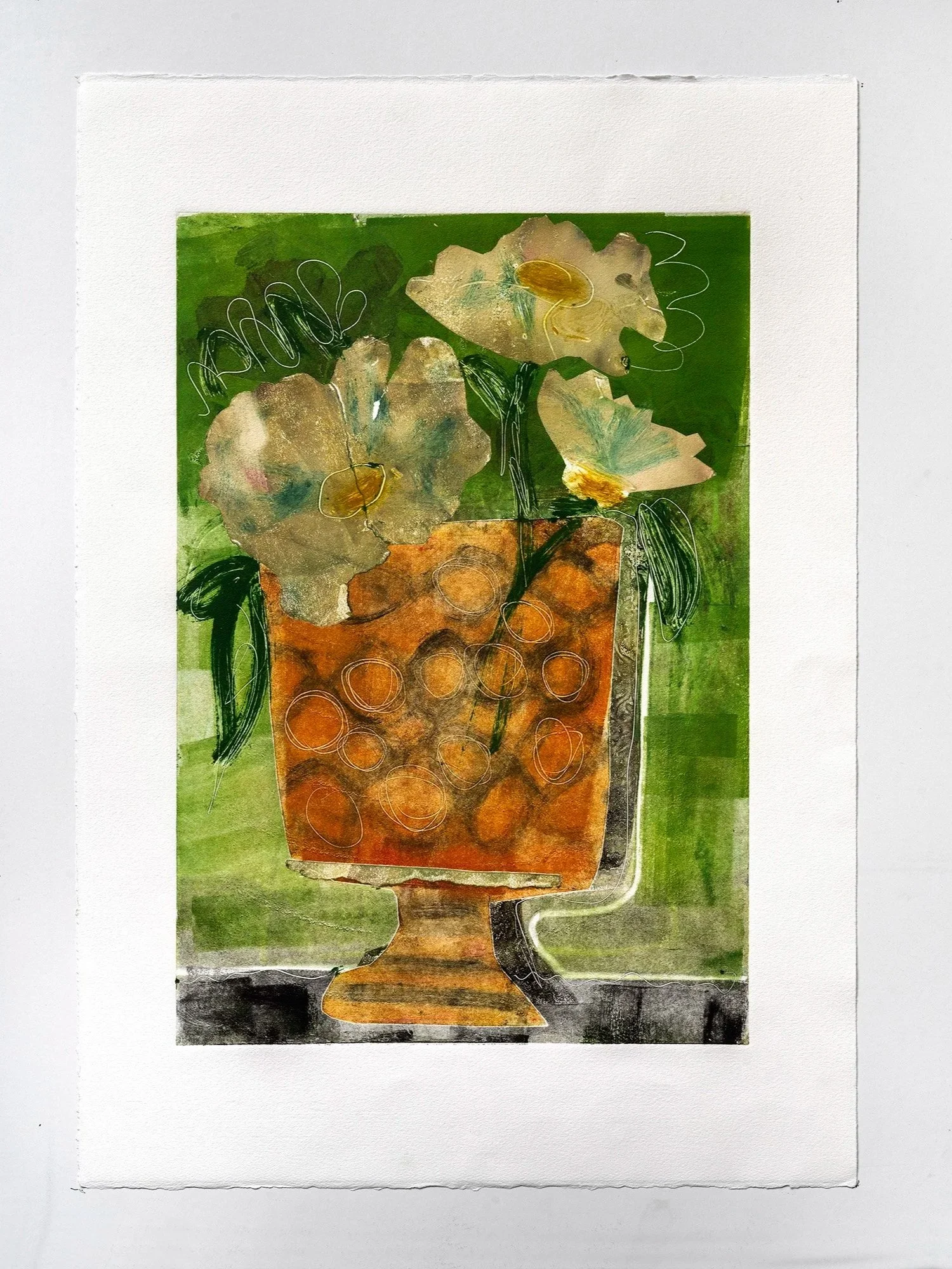 Daffodils
Unique monotype on paper, 22 x 15 in