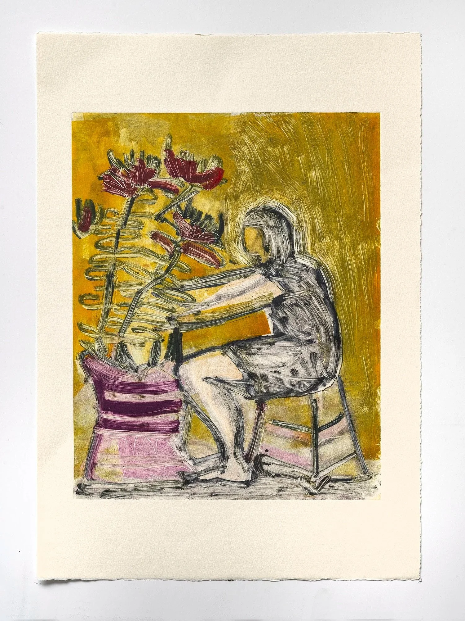 Care, Unhurried
Unique monotype on paper, 22 x 15 in