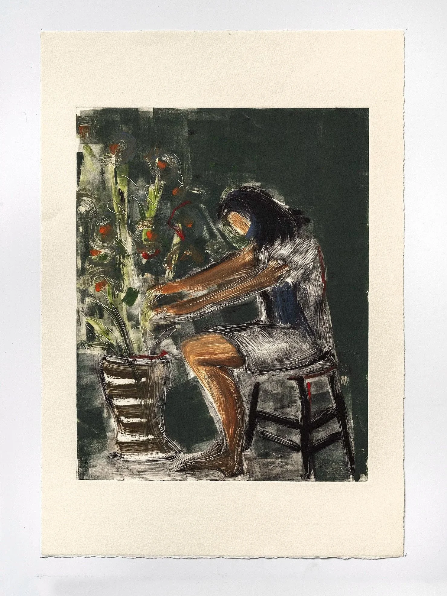 Tending Hour
Unique monotype on paper, 22 x 15 in