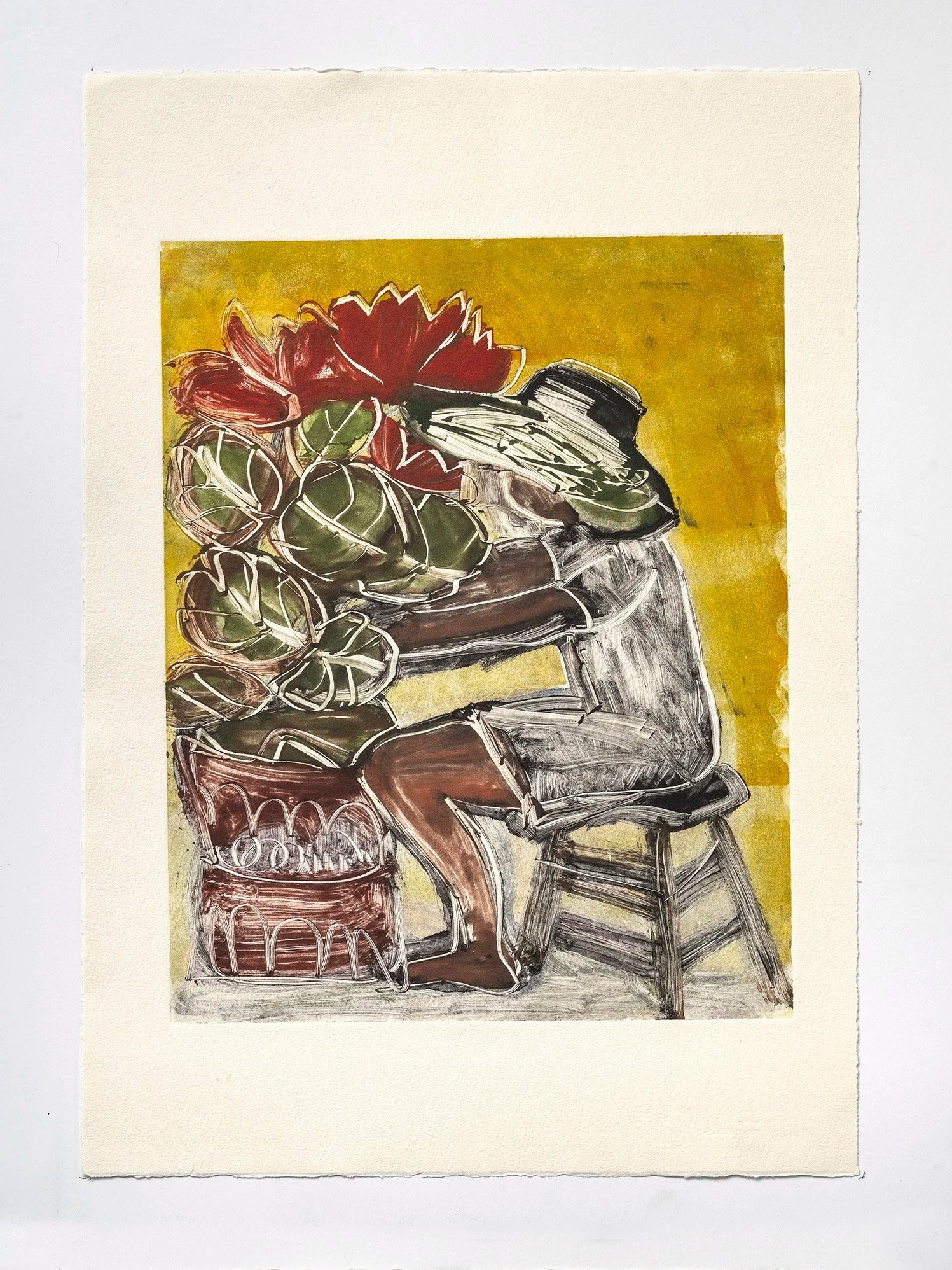 Green Between Her Hands
Unique monotype on paper, 22 x 15 in