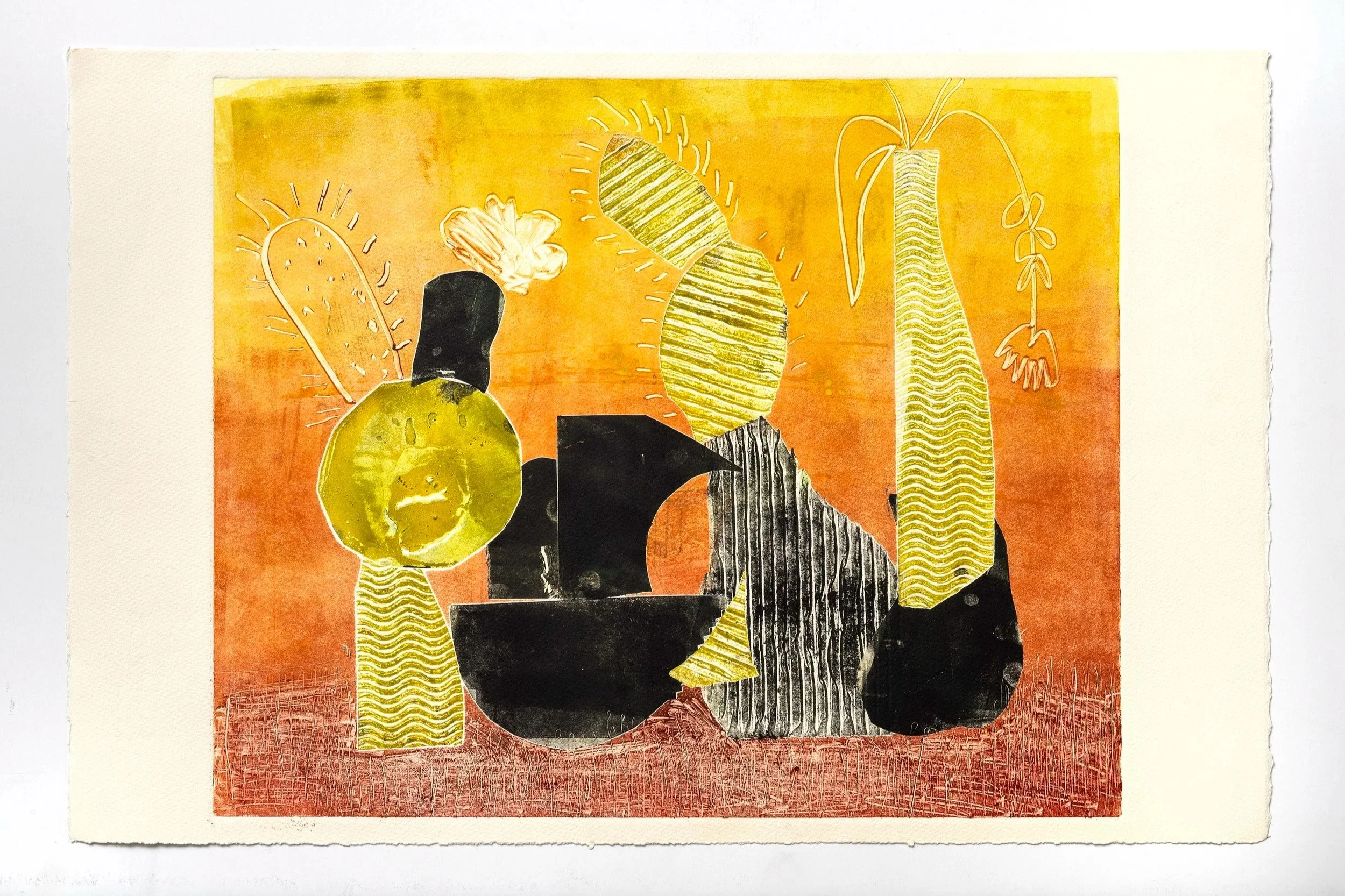 Held in Gold
Unique monotype on paper, 15 x 22 in