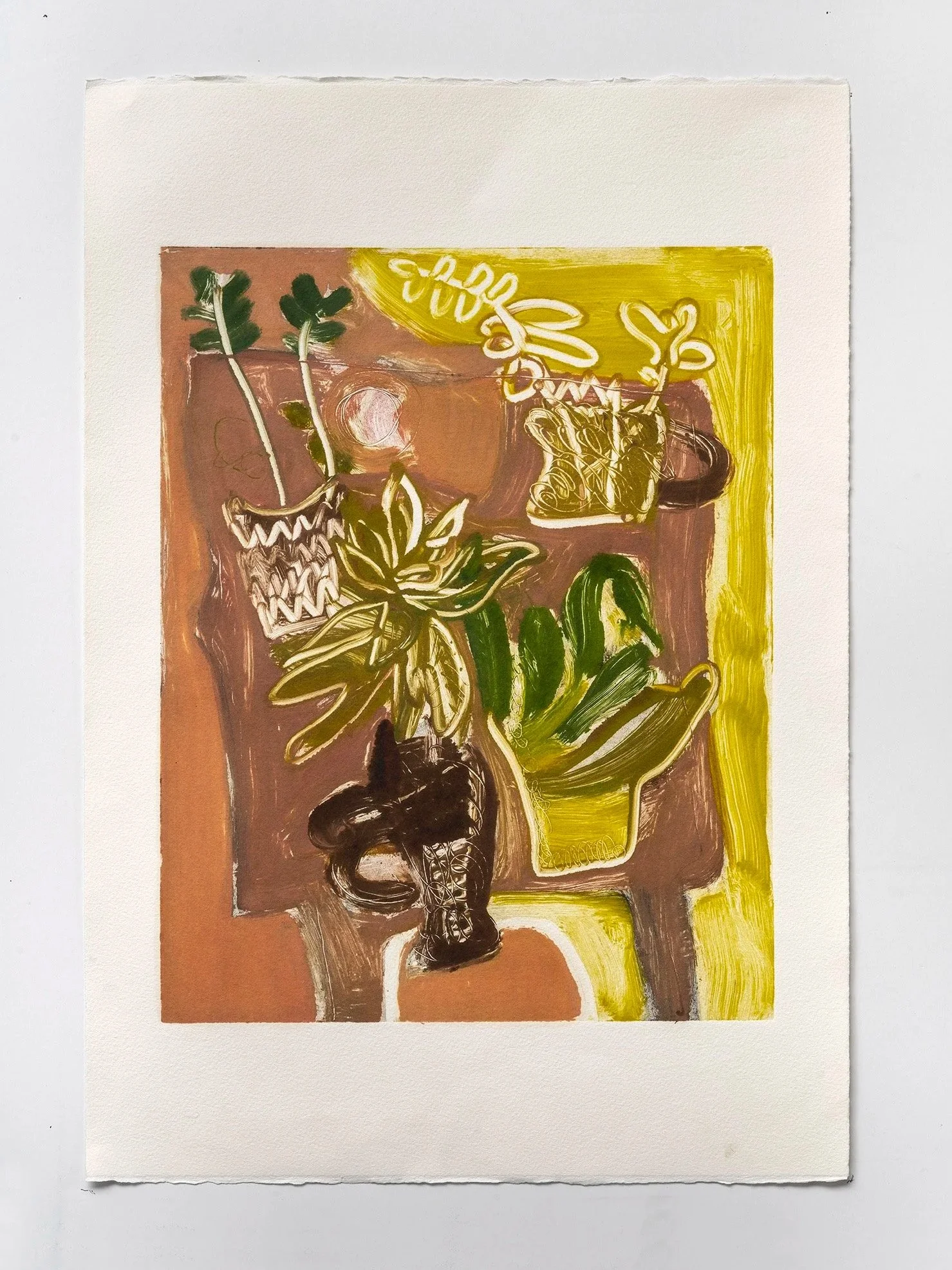 Table Among Leaves
Unique monotype on paper, 22 x 15 in