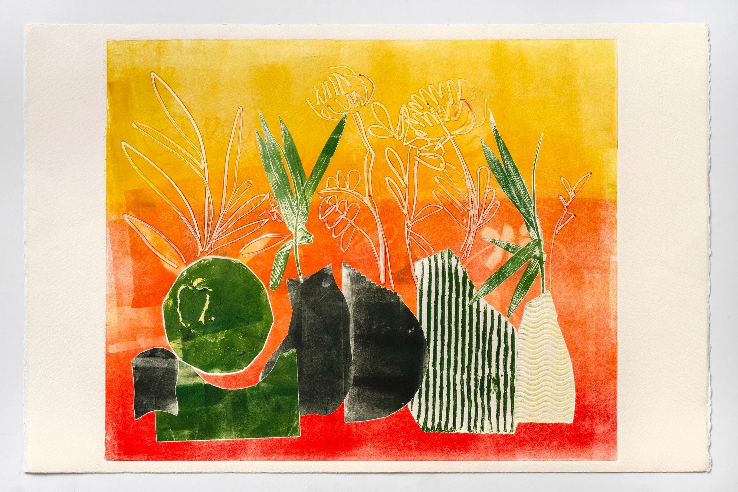 Glow, Gathered
Unique monotype on paper, 15 x 22 in