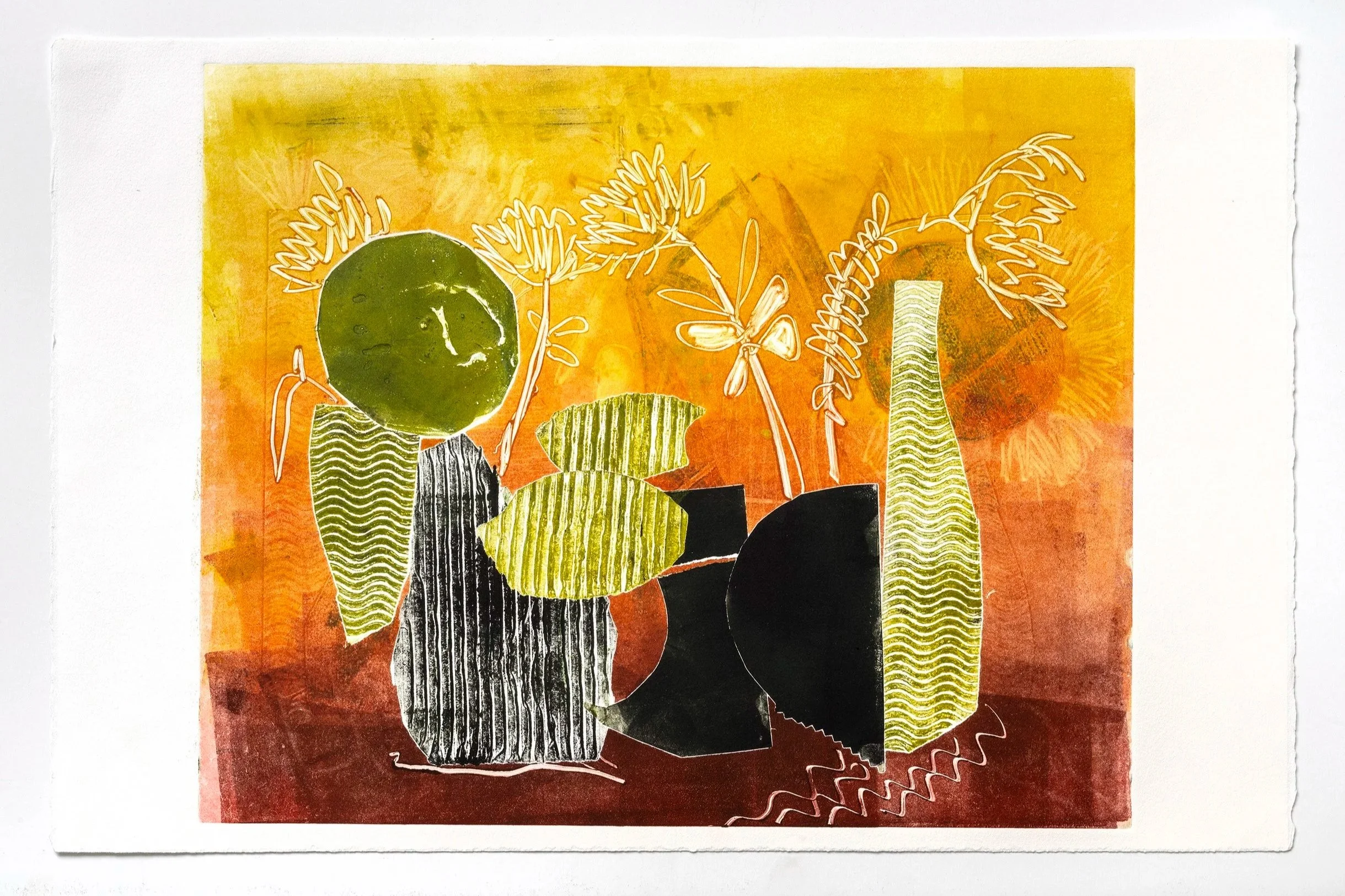 Sun Filled
Unique monotype on paper, 15 x 22 in