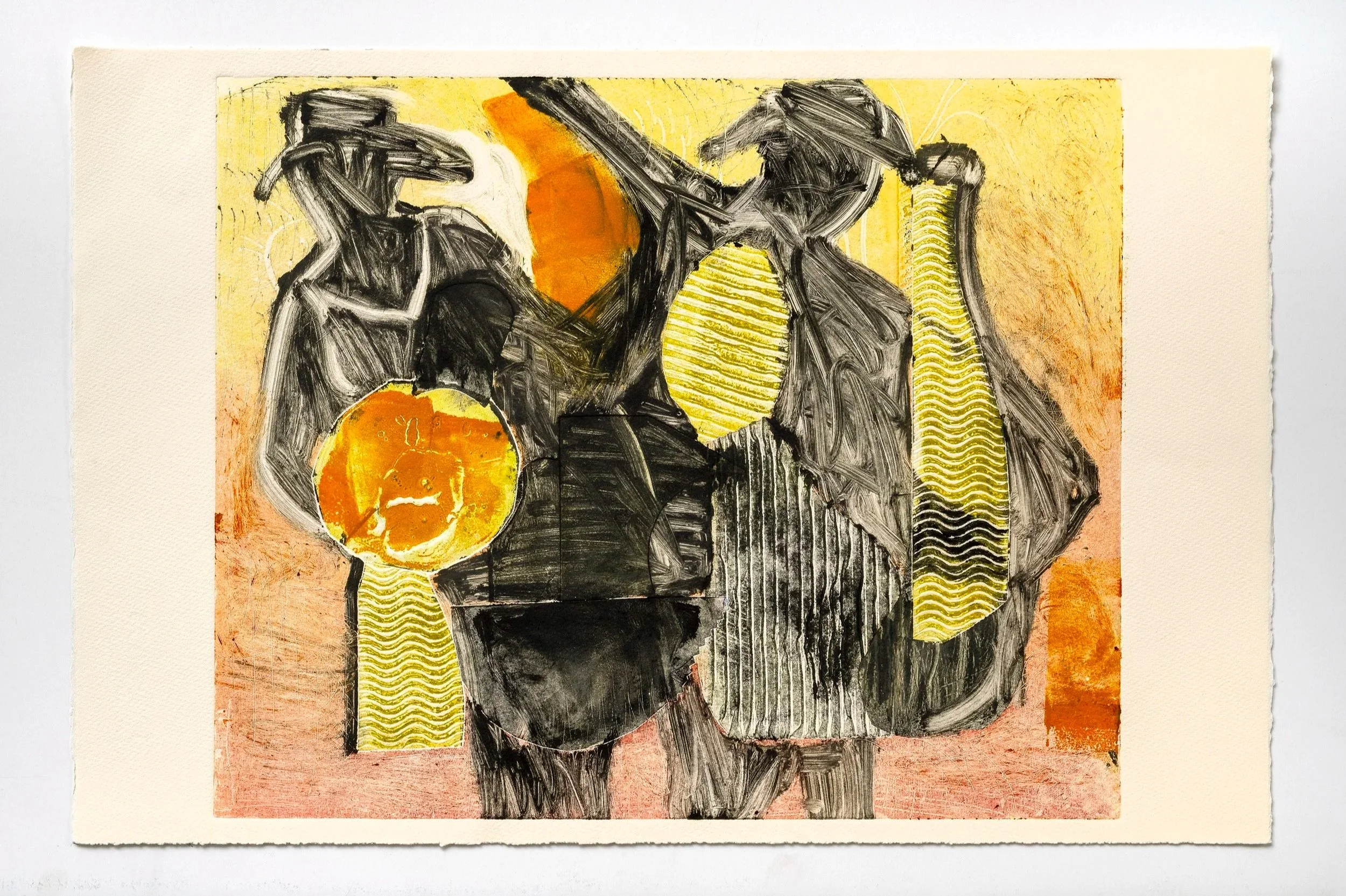 Musicians 
Unique monotype on paper, 15 x 22 in