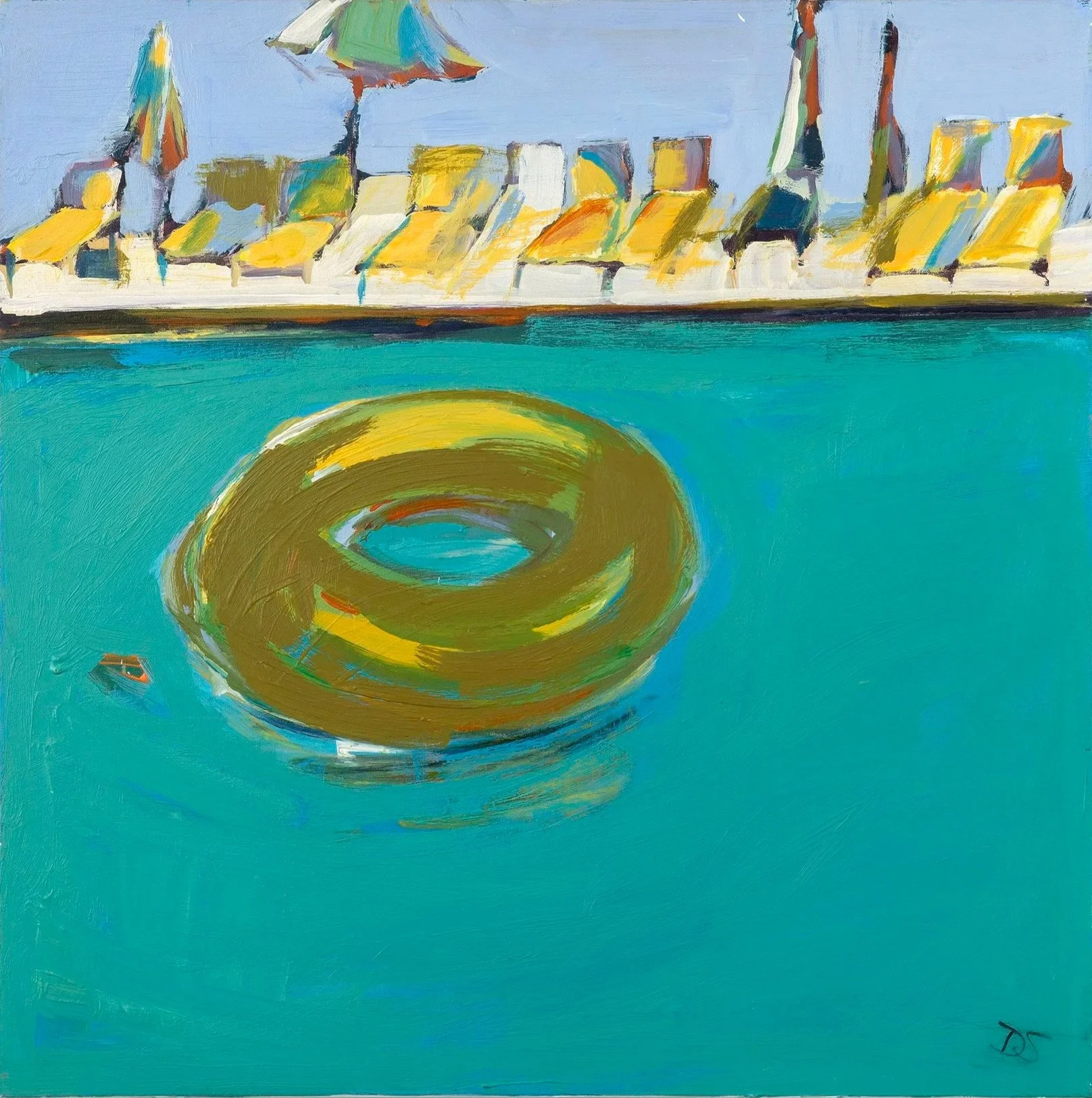 Poolside
Acrylic and oil on canvas, 30 x 30 in