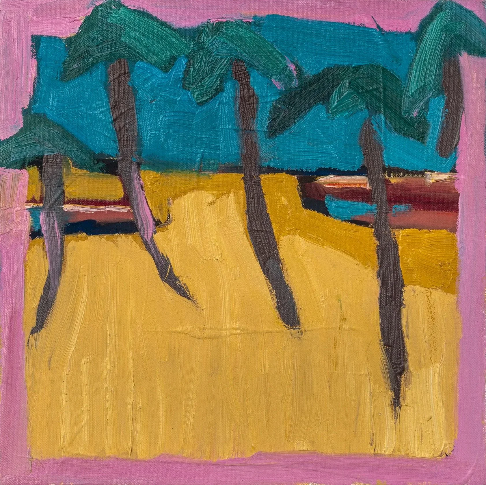 Sand and Palms
Oil on canvas, 14 x 14 in