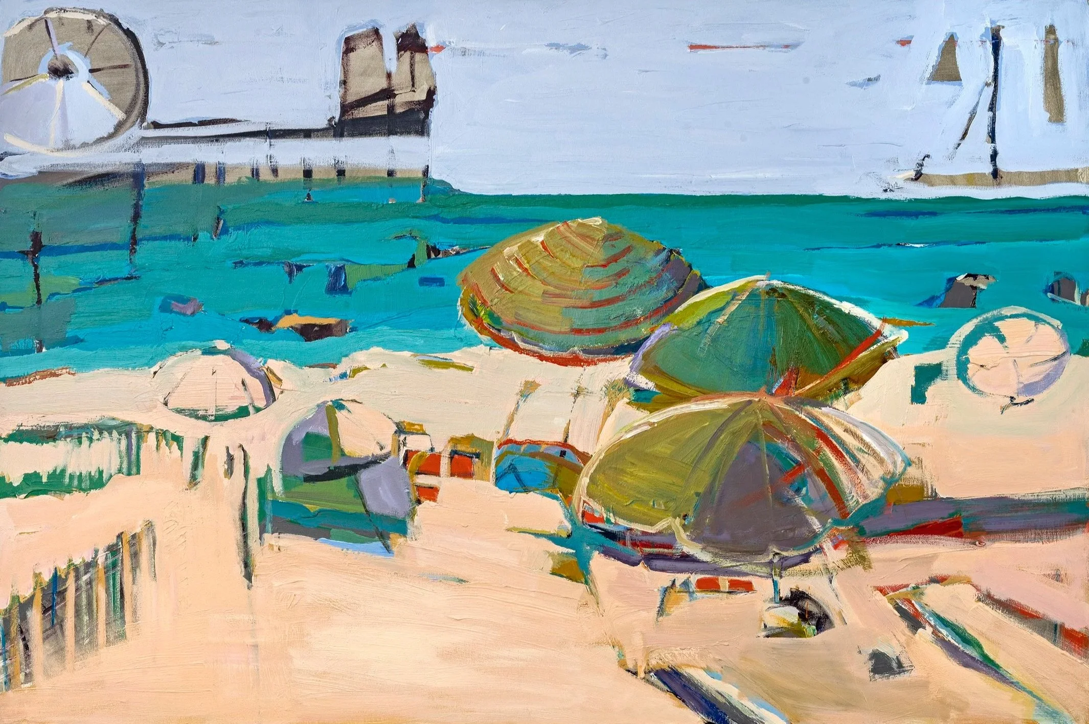 The Sunny Shore
Acrylic and oil on canvas, 72 x 48 in