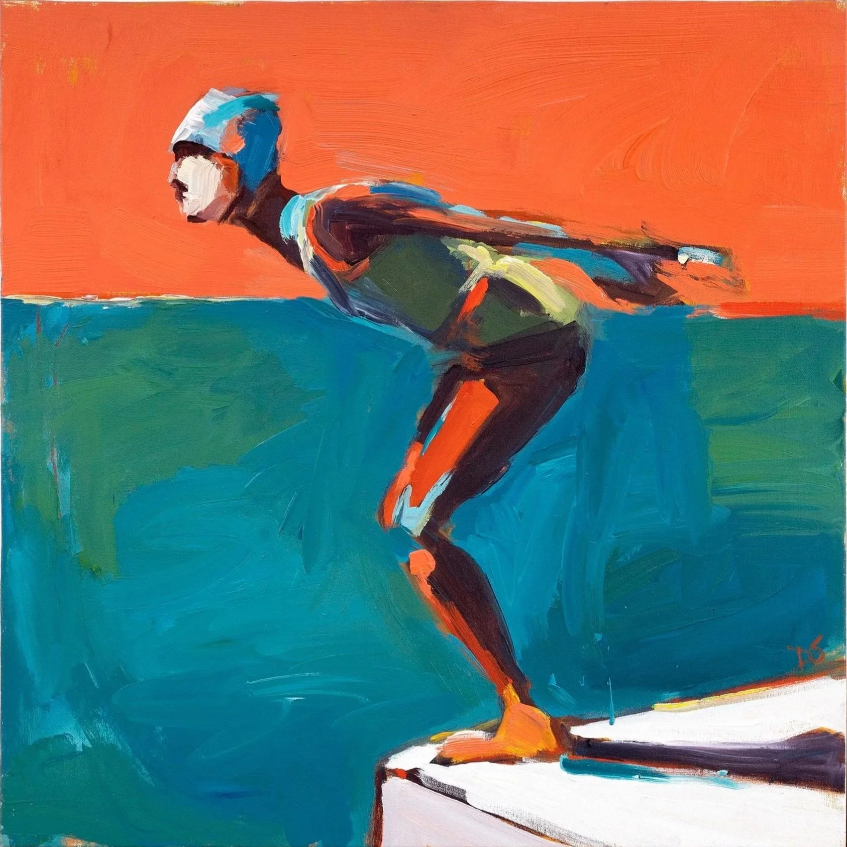 Ready to Dive In
Acrylic on canvas (framed), 32 x 32 in
[Private Collection]