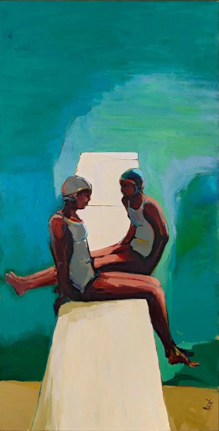 Serene
Acrylic and oil on canvas (framed), 92 x 48 in
[Private Collection]