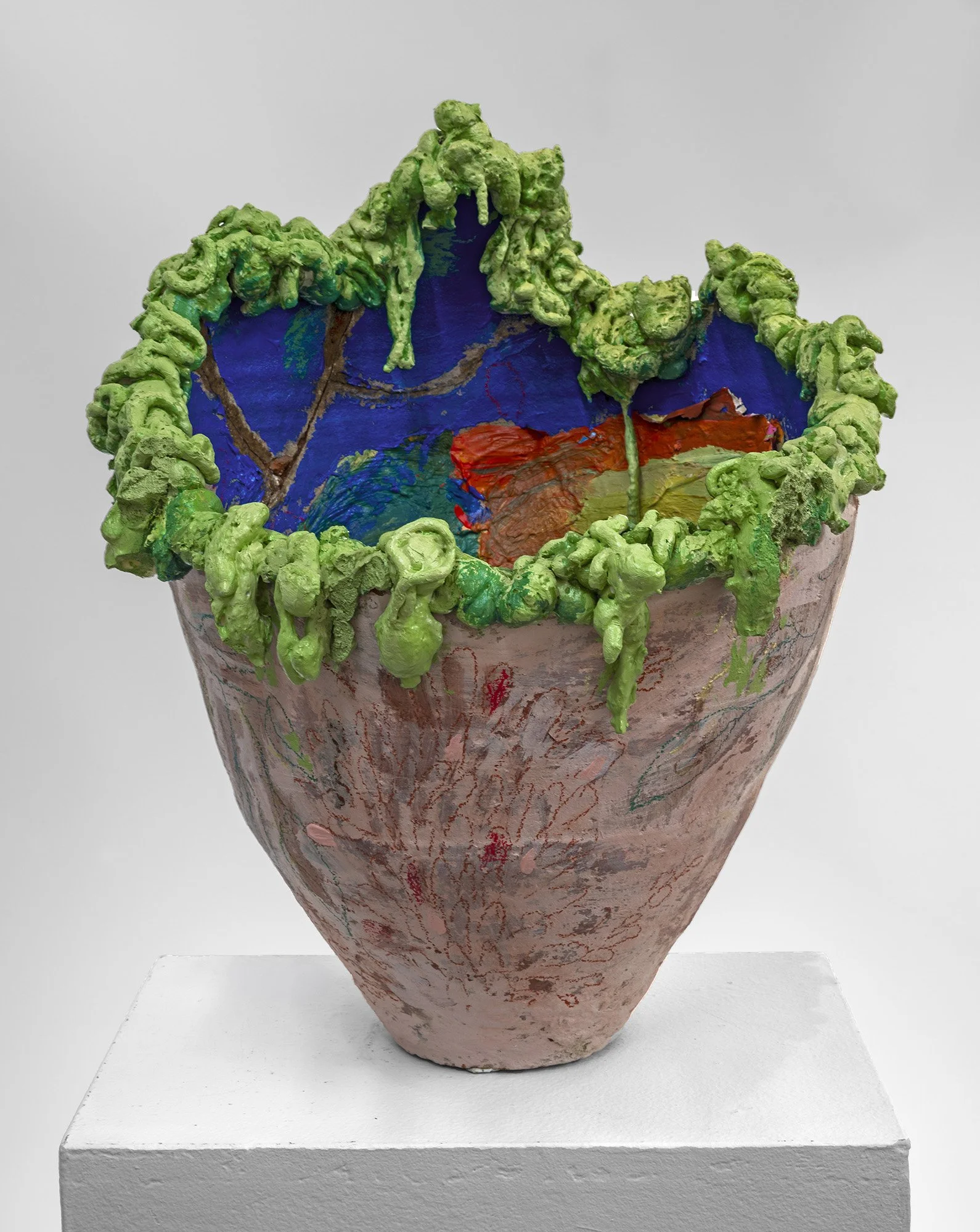 Regenerate
Stoneware, slips, underglazes, acrylic, mixed media
23 x 19 x 19 in