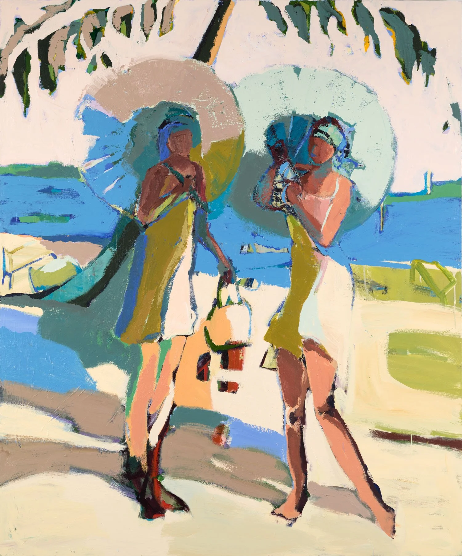Parasols and Salt Air
Acrylic and oil on canvas, 72 x 60 in