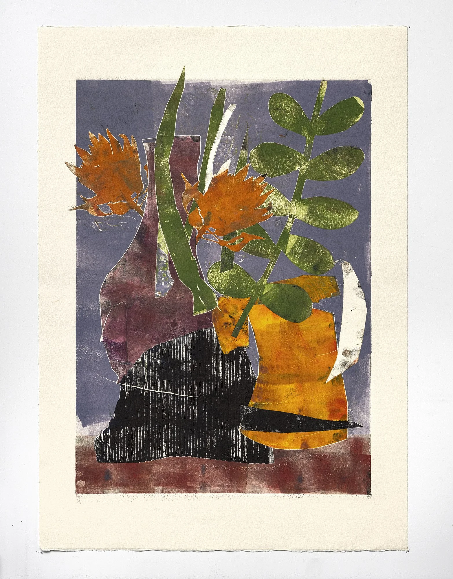 Rooted and Blooming
Unique monotype on paper, 22 x 15 in