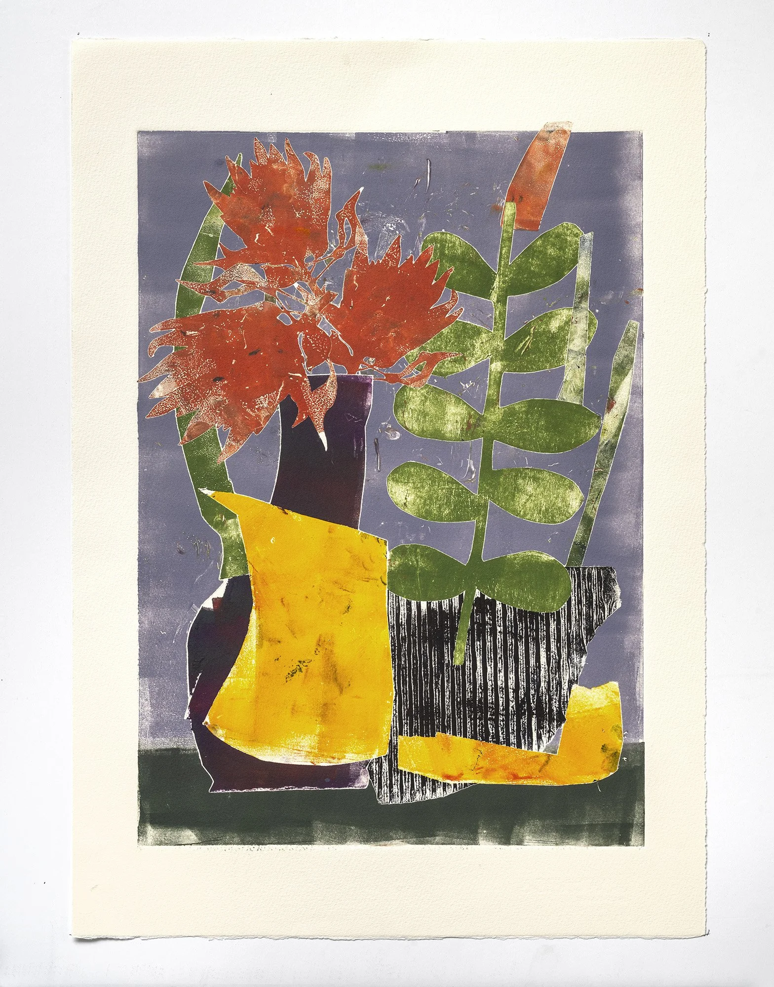Sculptural Bloom
Unique monotype on paper, 22 x 15 in