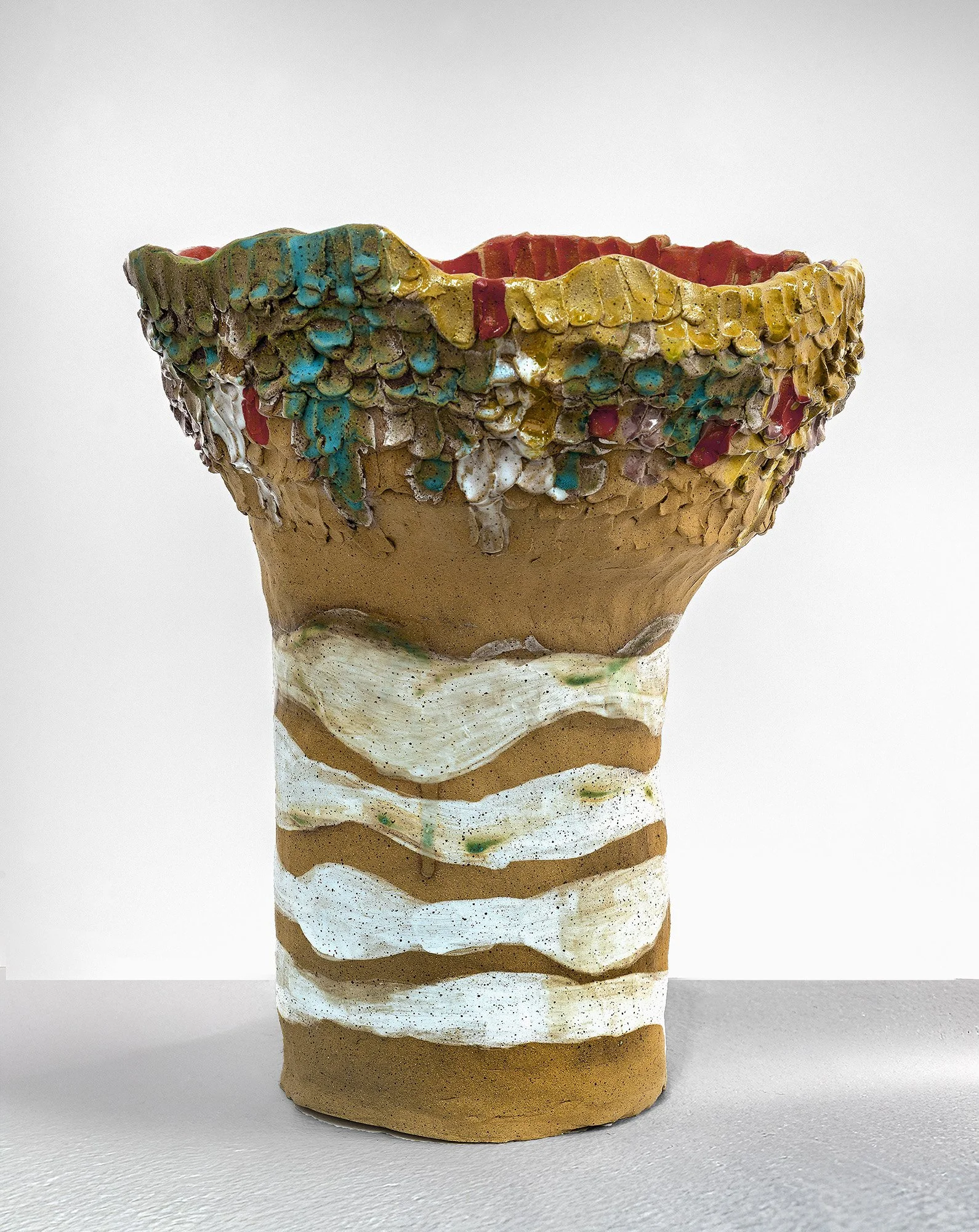 She Opens Into Something Older
Stoneware, slips, underglazes, glazes
14 x 11 x 6 in
