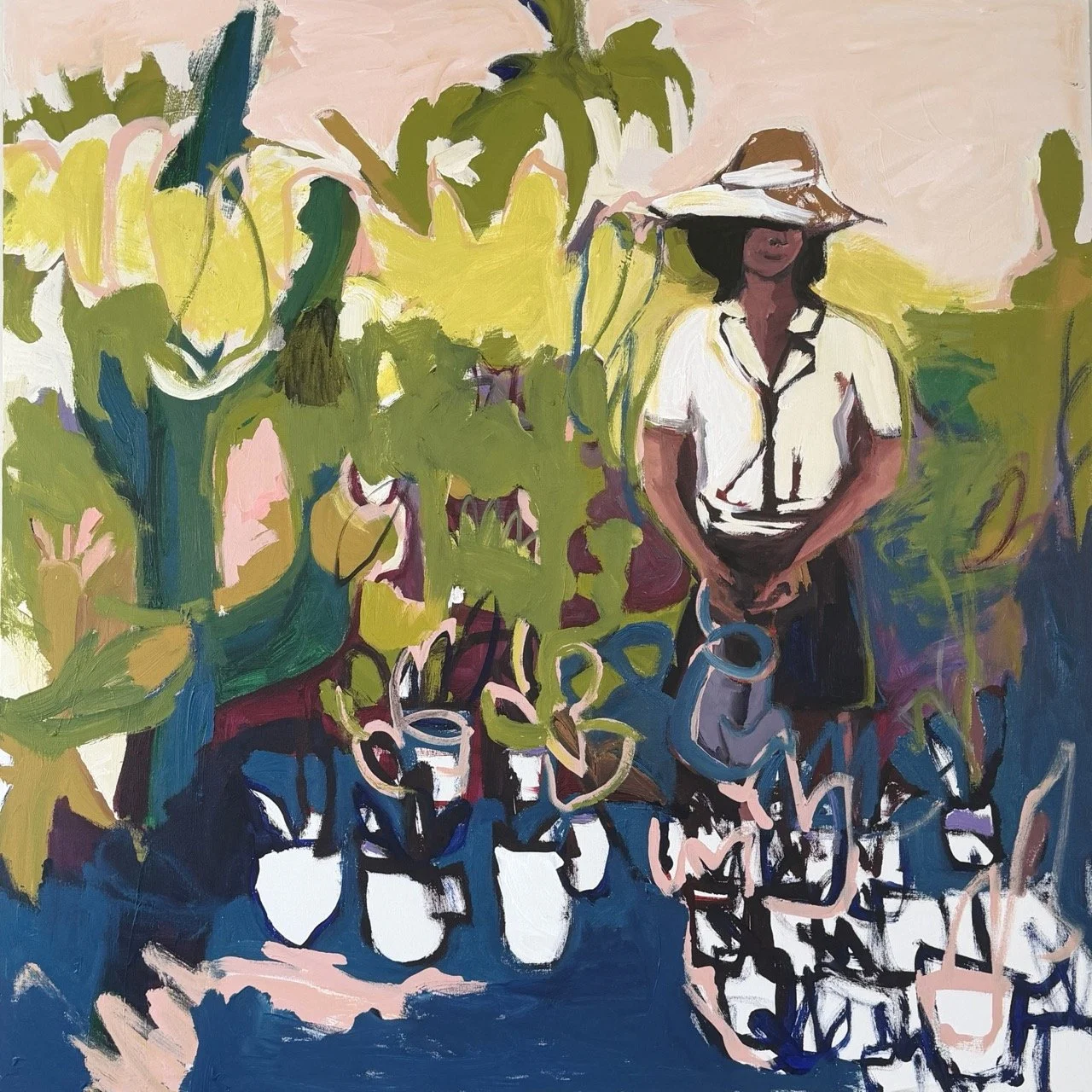 Thriving 
Acrylic and oil on canvas, 60 x 60 in