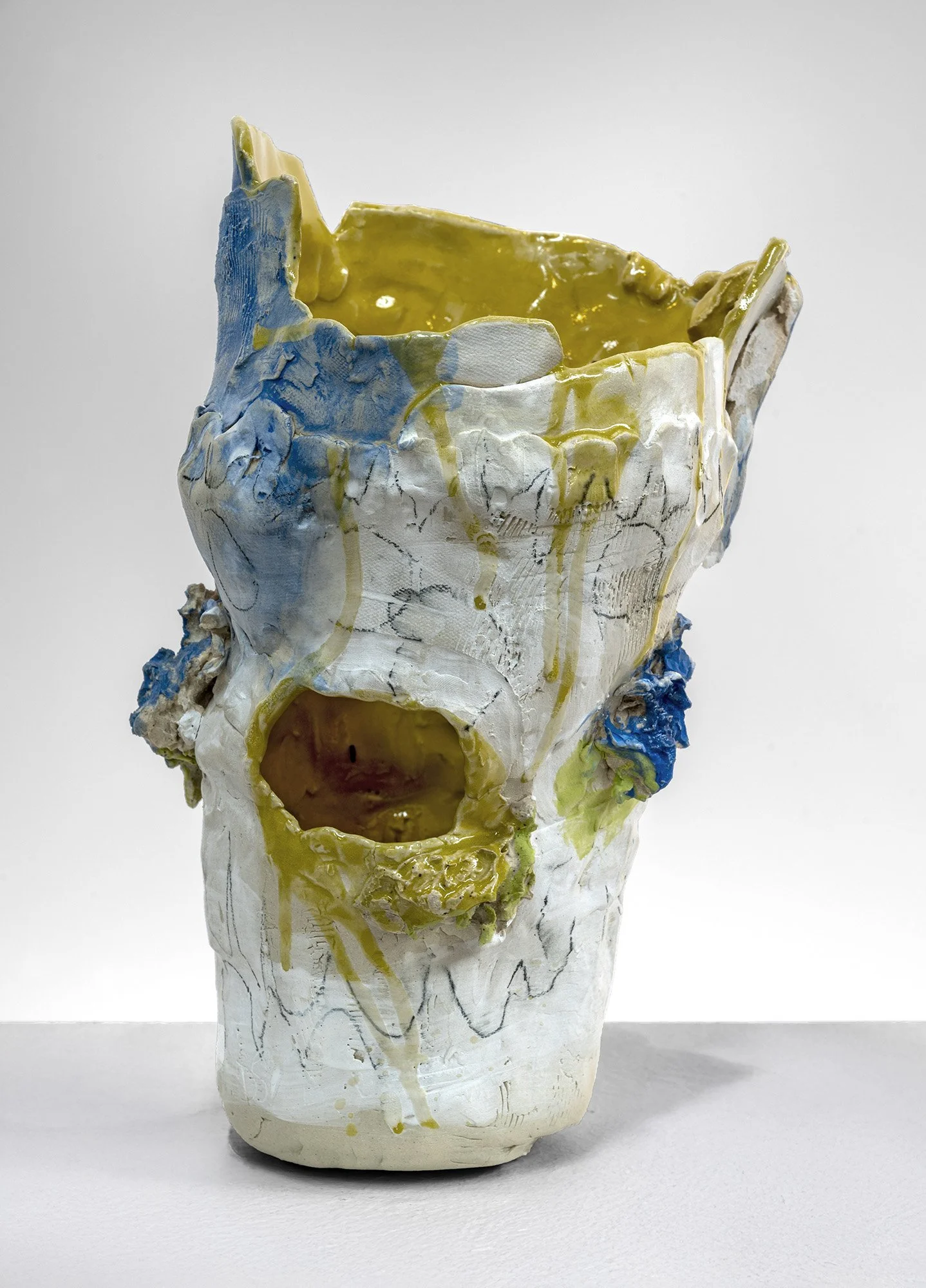 Her Hollow Still Holds Gold
Porcelain, slips, underglazes, underglaze crayons, glazes
12 x 7.5 x 4 in