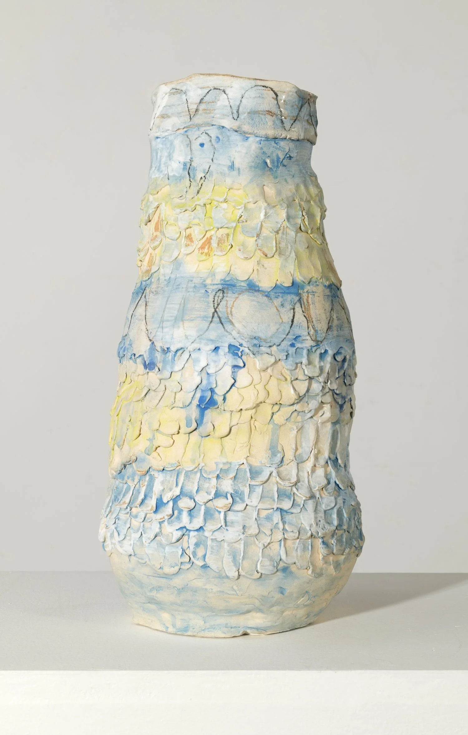 She Holds Layers of Quiet Water
Porcelain, underglazes
14.25 x 7 x 4.5 in