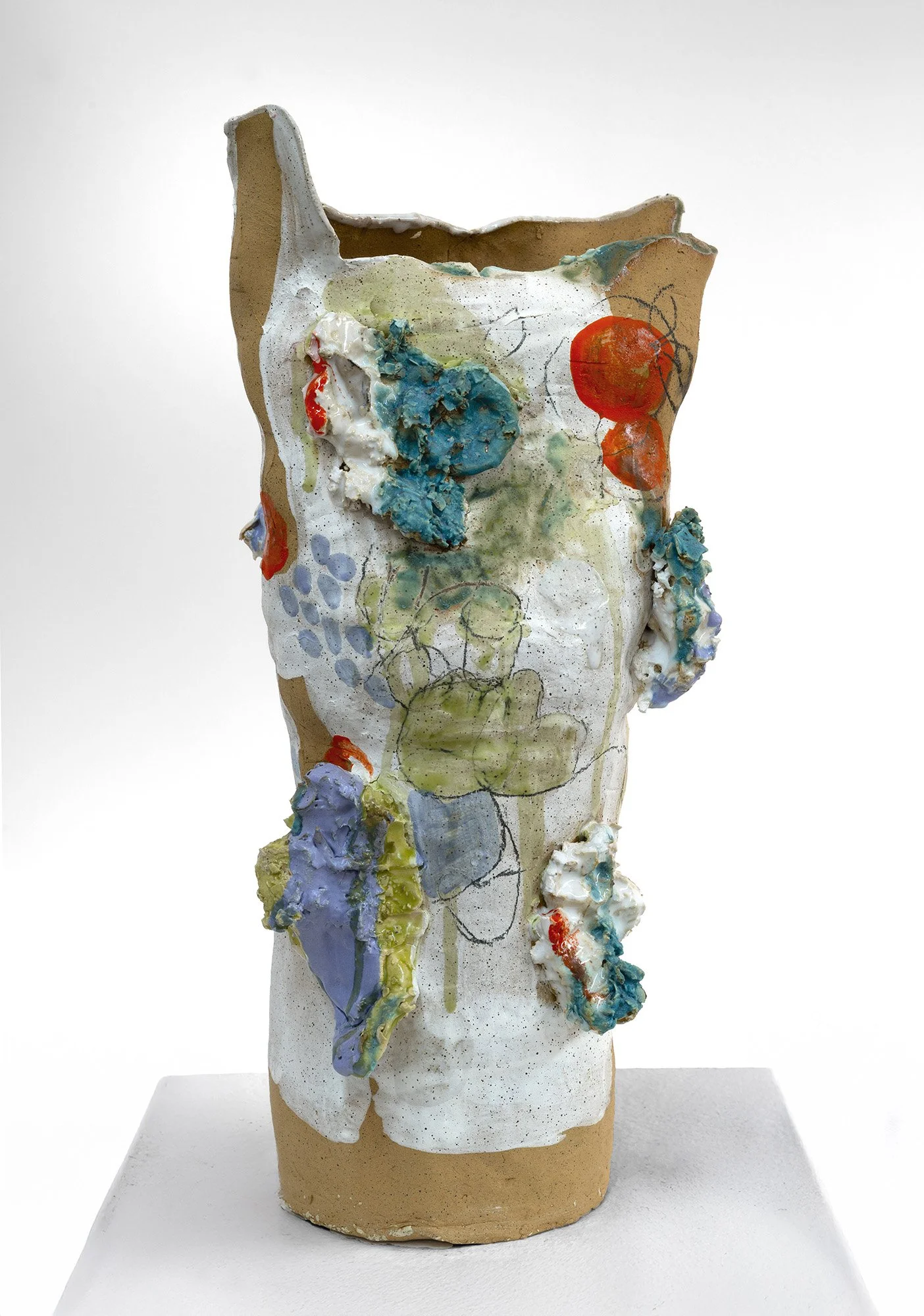 What Opens, Blooms
Stoneware, slips, underglazes, glazes
16.5 x 8 x 5 in