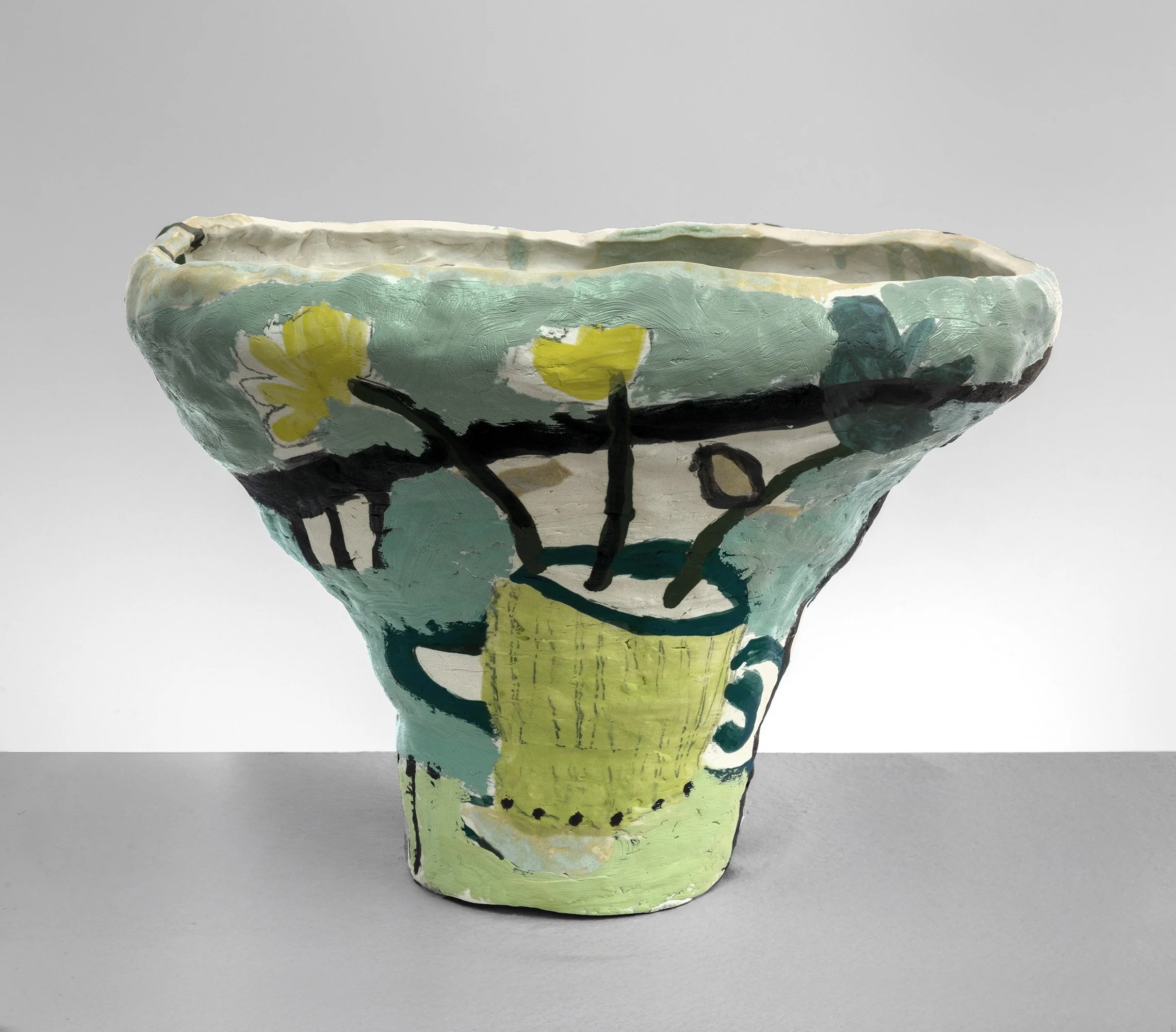 She Blooms Toward the Light
Porcelain, underglazes, glazes, acrylic
9.5 x 13 x 4.5 in
