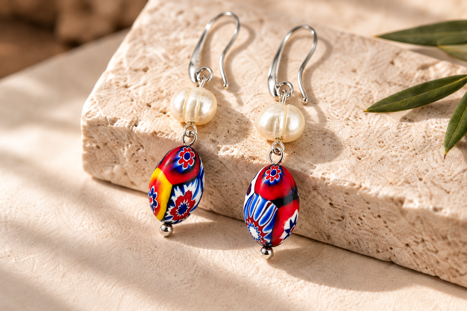 The Millefiori Drop Earrings